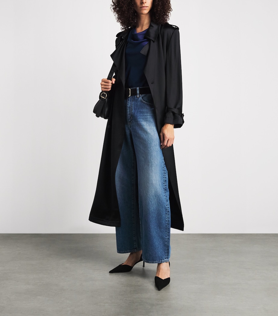 FRAME Womens The Bow High-Rise Barrel-Leg Jeans Soundwave Image 2