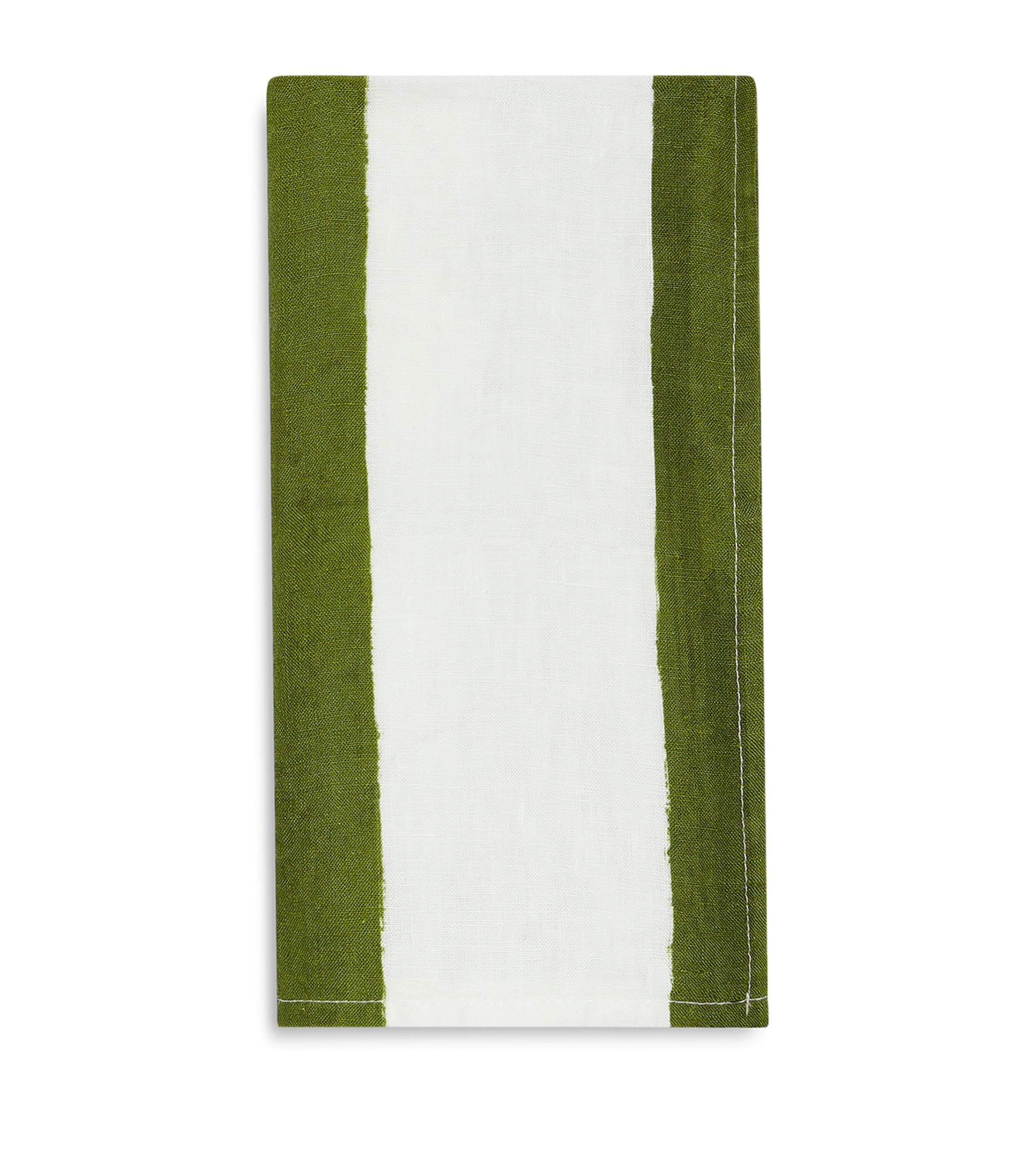Summerill & Bishop Linen Stripe Napkin (50cm x 50cm) Green Image 2