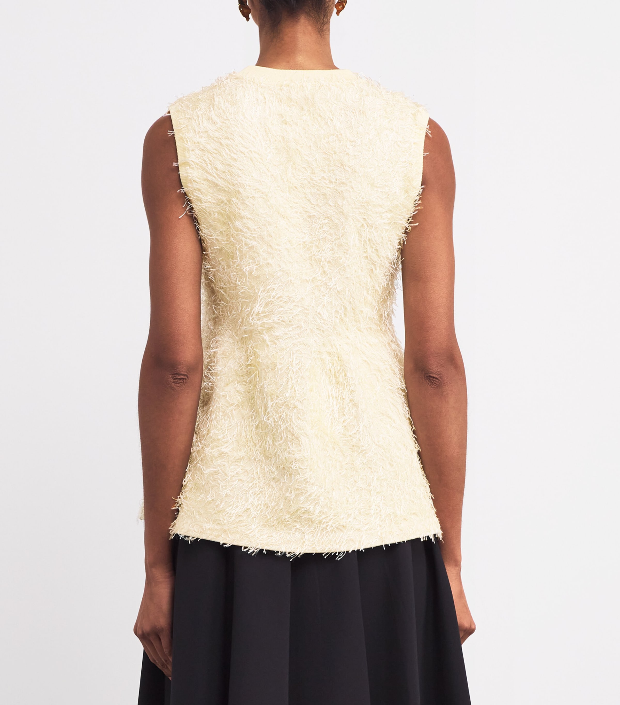 Eyelash-Knit Peplum Top 0150 MASTICE Image 4