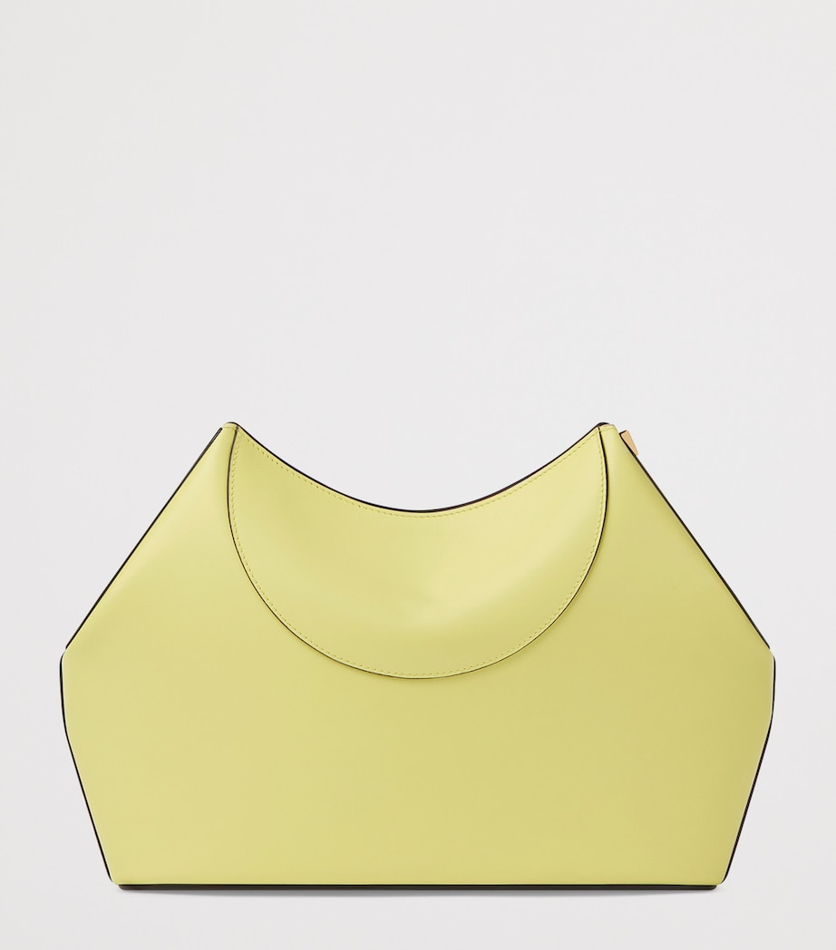 Leather Facet Clutch Bag ACID YELLOW Image 4