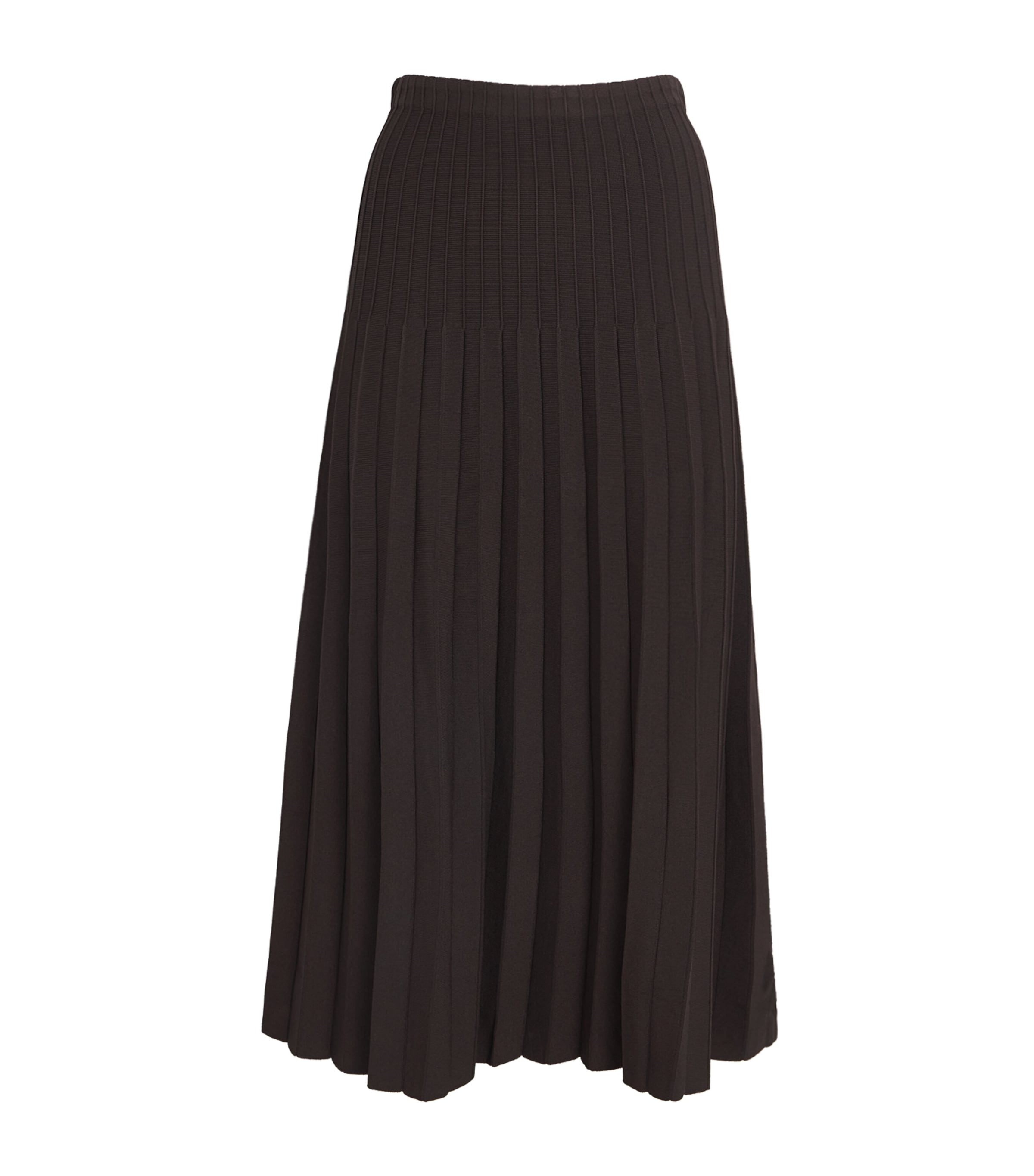 Staud Ribbed Lena Midi Skirt In Brown