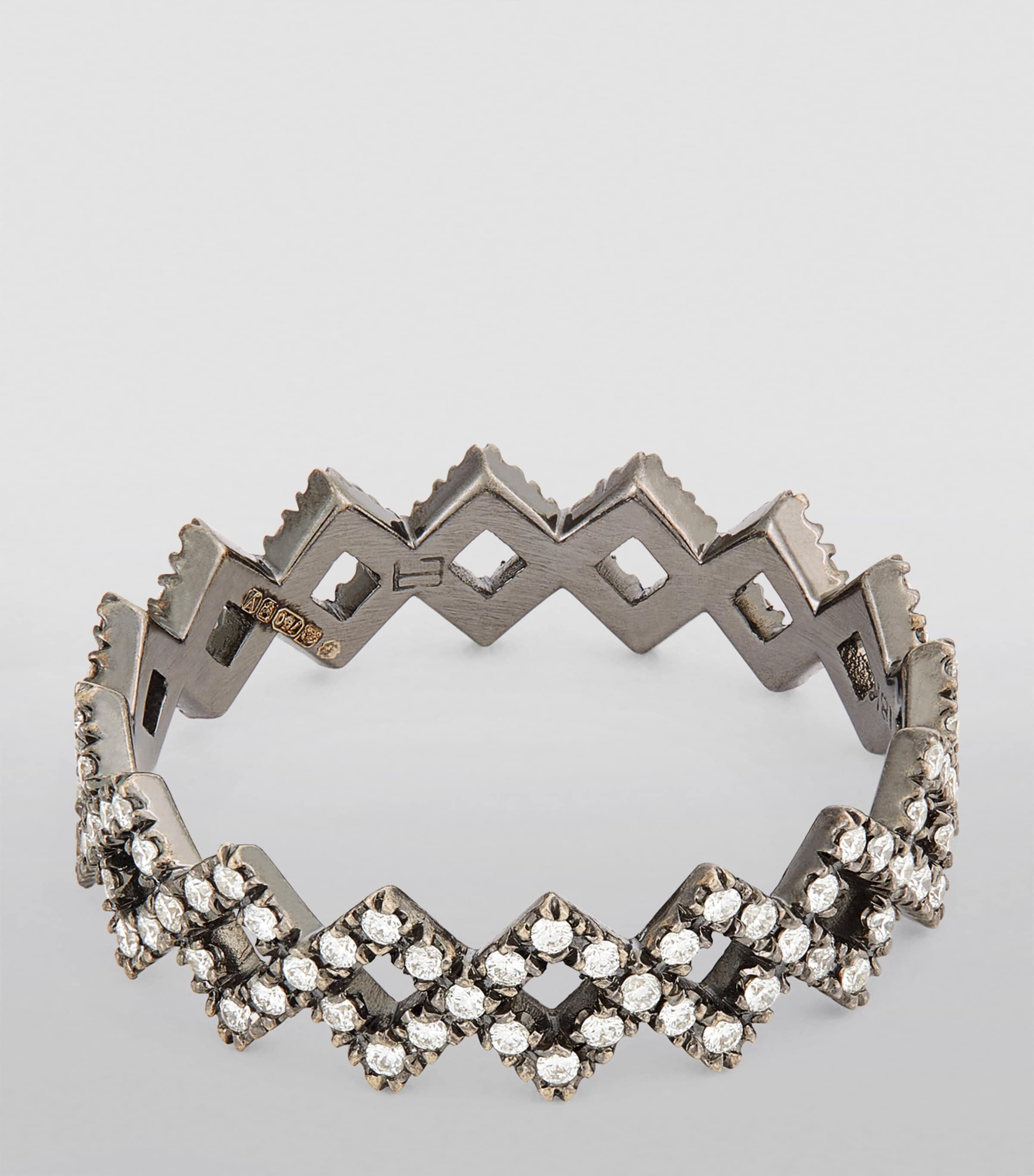 Blackened White Gold and Diamond Rex Ring WHITE GOLD Image 3