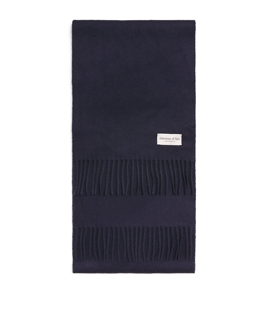 Johnstons Of Elgin Natural Cashmere Scarf Dark Navy Image 1