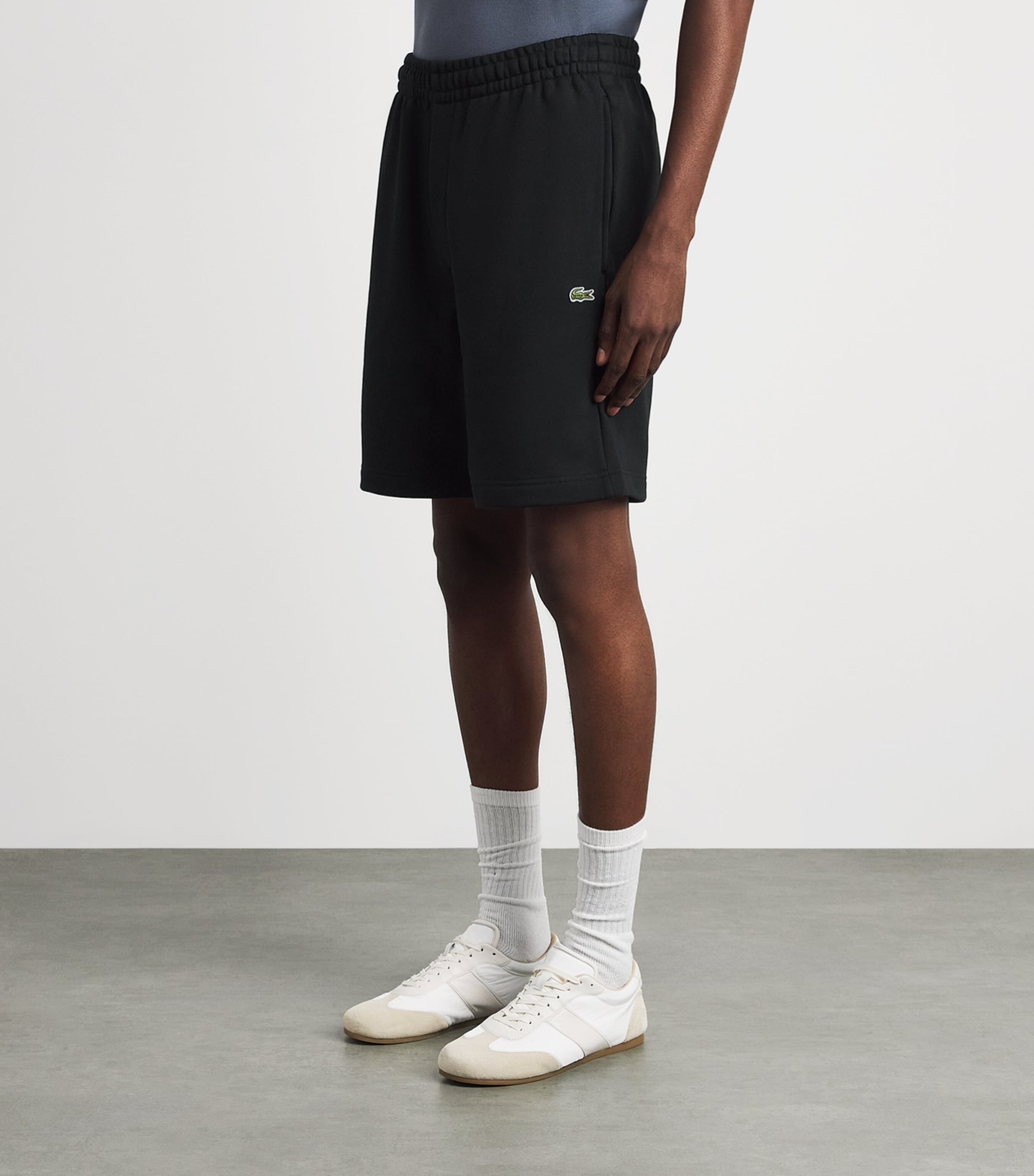 Lacoste Cotton Logo Shorts Black Image 4