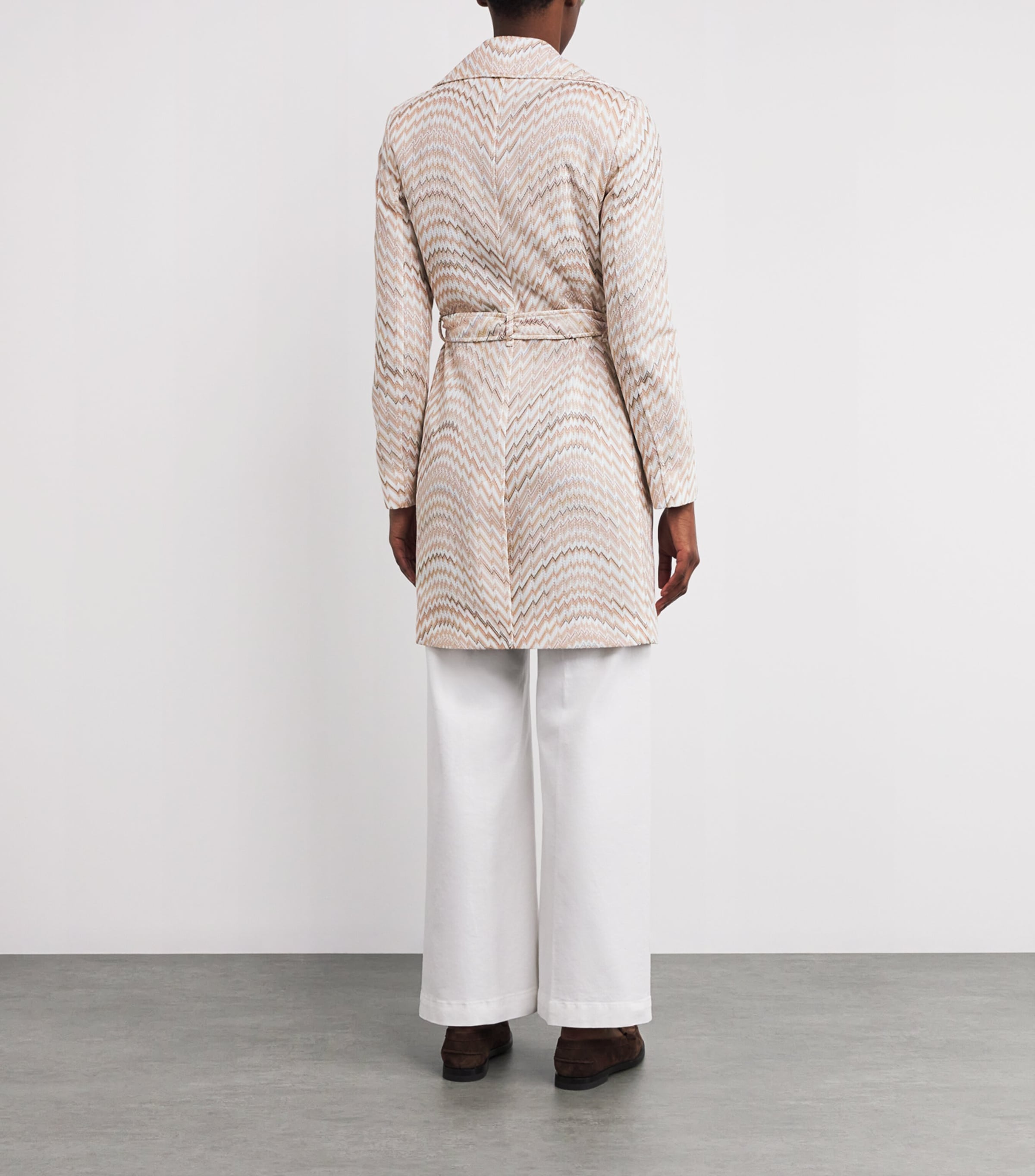 Zigzag Trench Coat S01HS WHITE/BEIGE Image 4