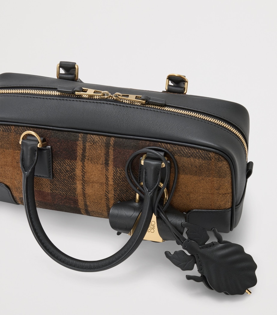 Leather Amazona 23 Top-Handle Bag TAN BLACK Image 7
