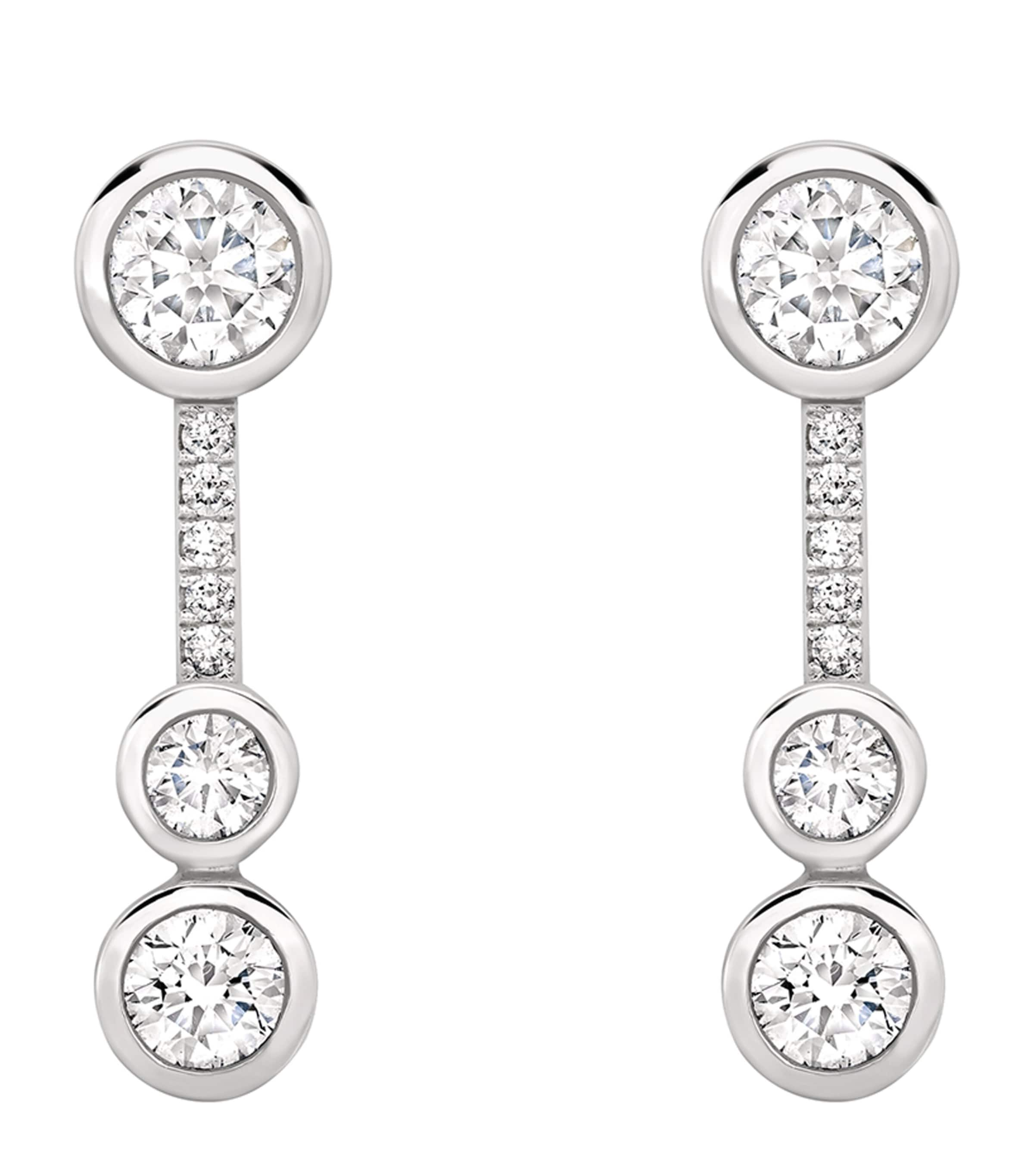 Boodles Platinum And Diamond Waterfall Small Drop Earrings In Metallic