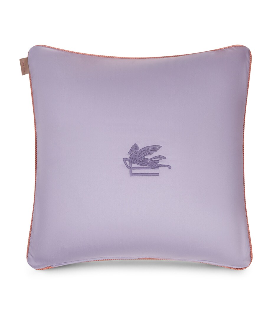 Etro Cotton Maranta Print Embroidered Cushion (45cm x 45cm) Multi Image 2