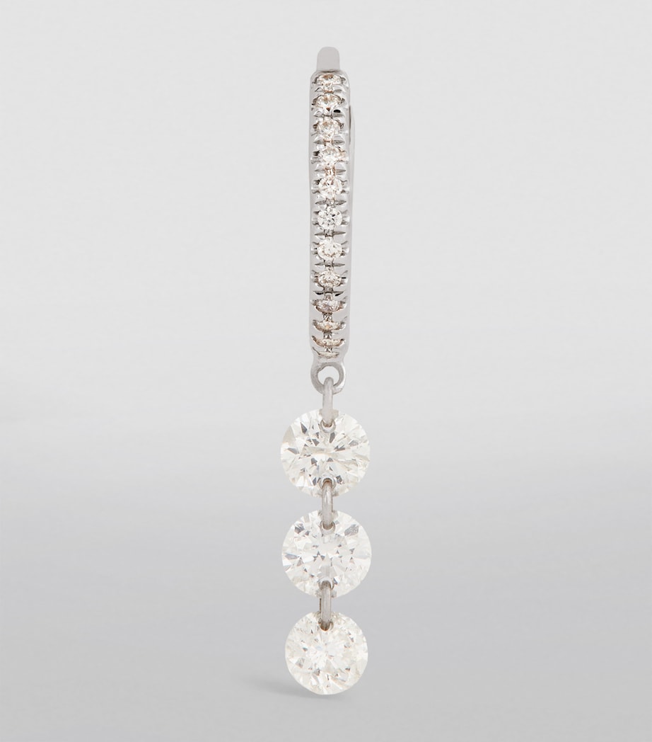 White Gold and Diamond Danaé Single Hoop Earring WHITE GOLD Image 2