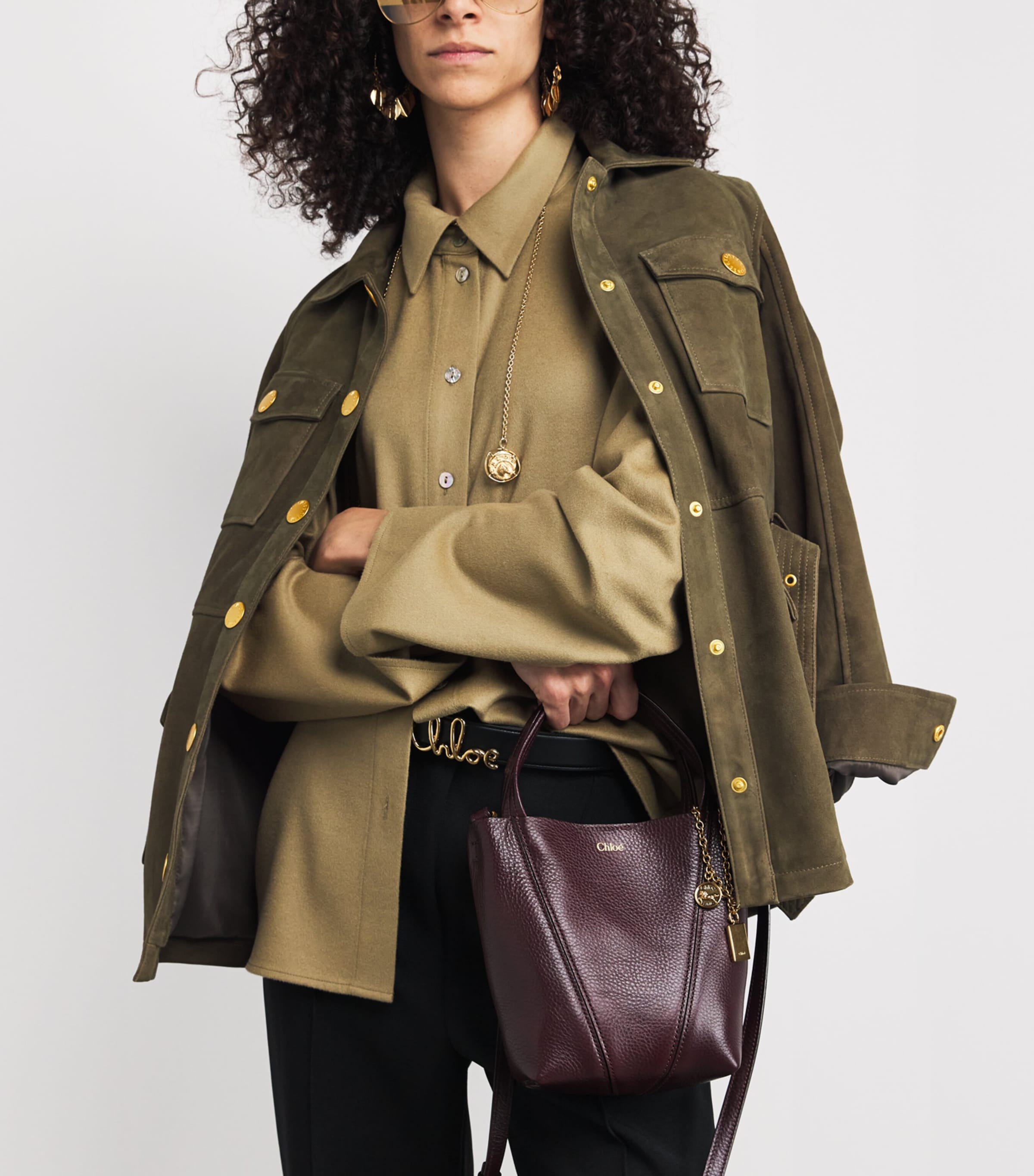 Small Leather Spin Tote Bag PERFECT PLUM Image 5