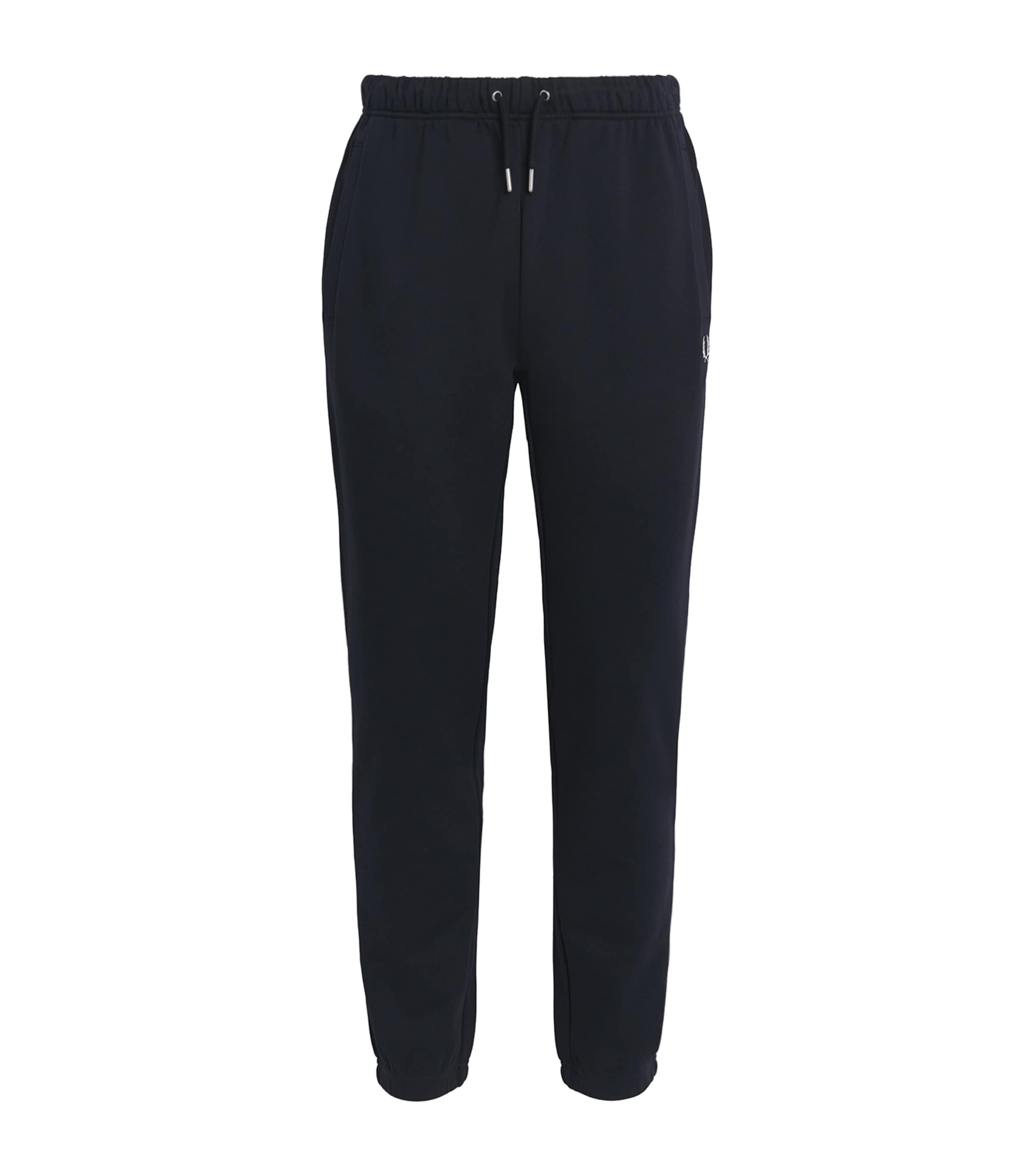 Fred Perry Cotton Logo Sweatpants In Blue