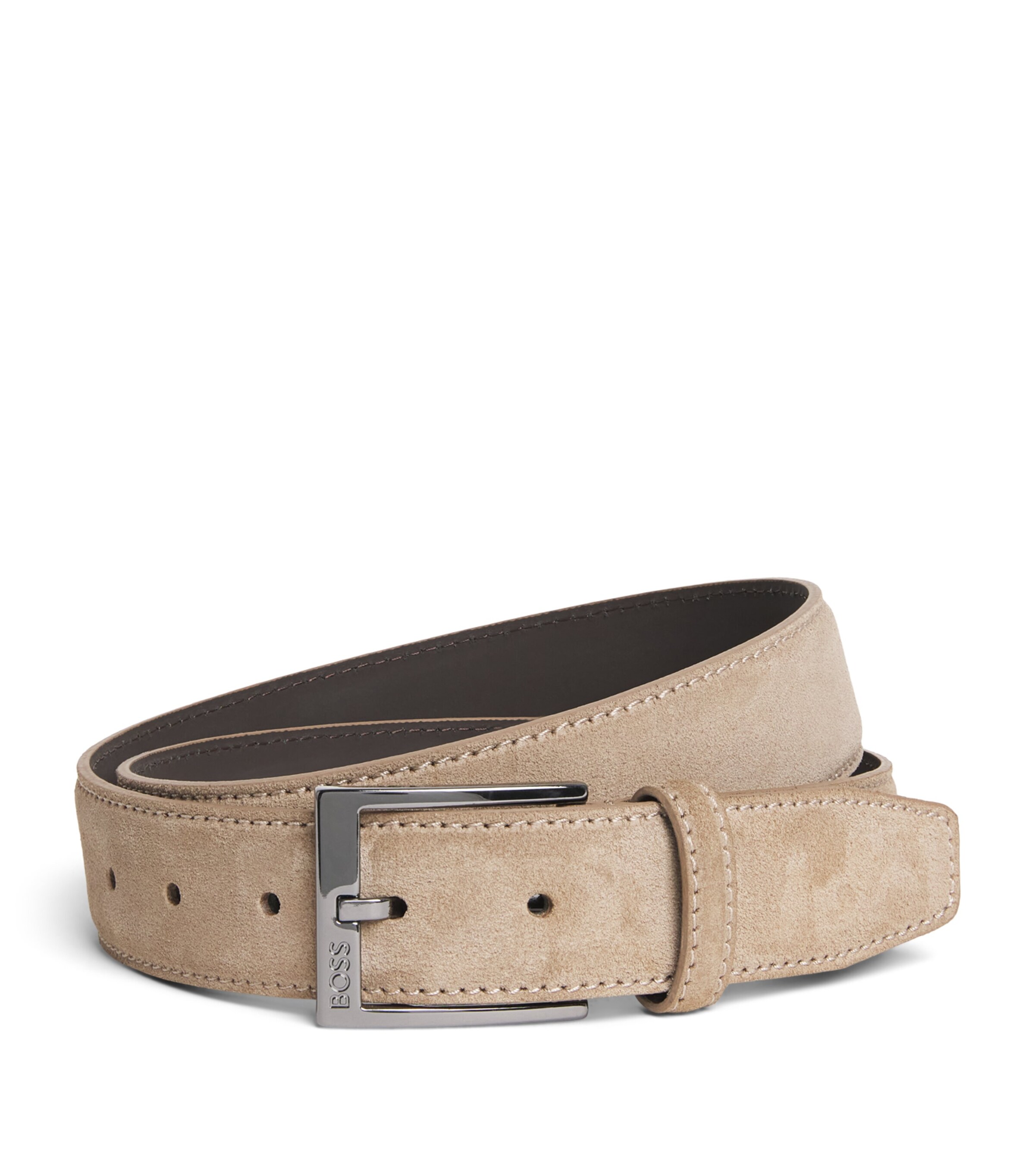 BOSS Suede Elloy Belt Medium Beige Image 1