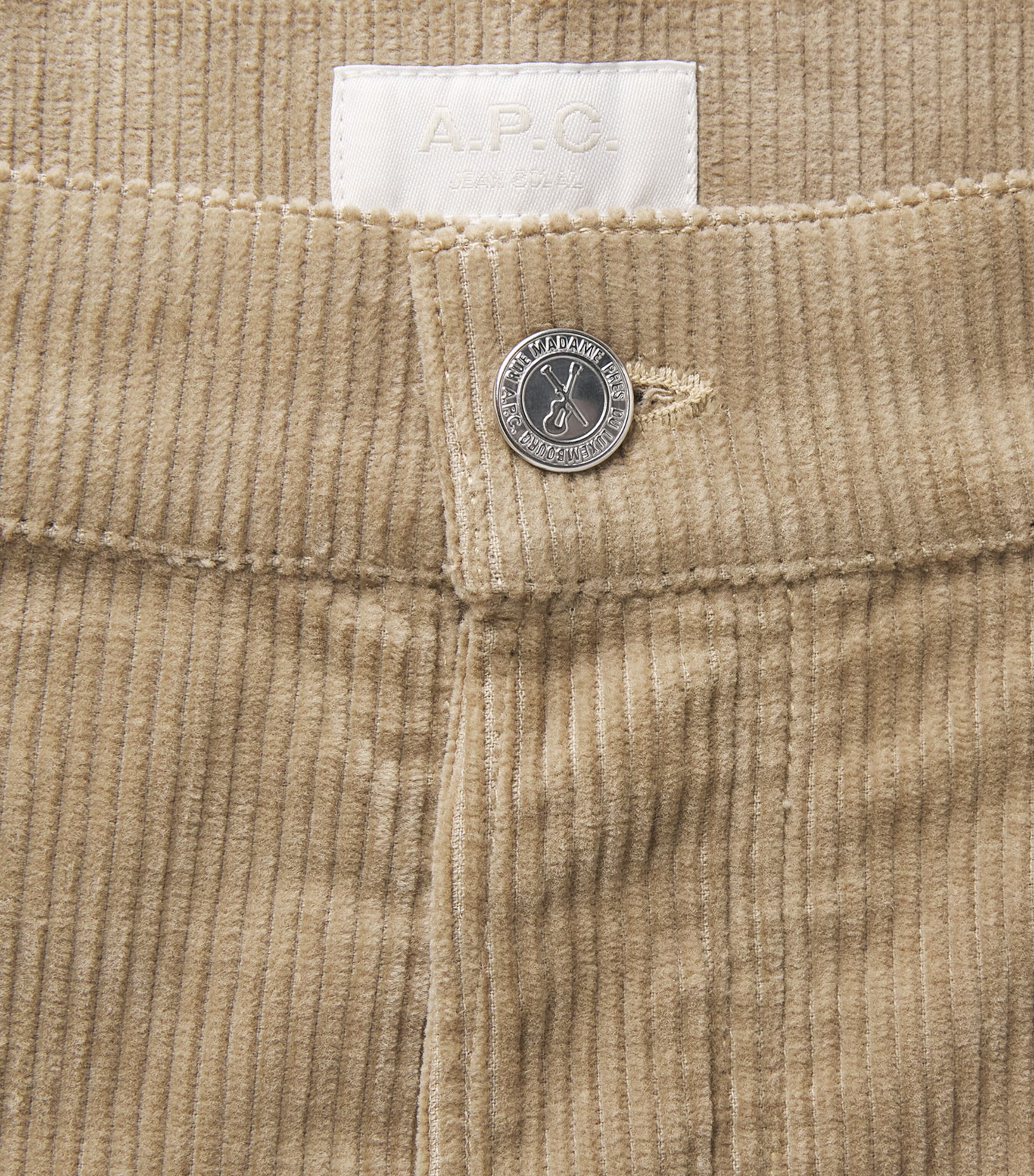 A.P.C. Mens Corduroy Fairfax Straight Jeans Baa Beige Image 6