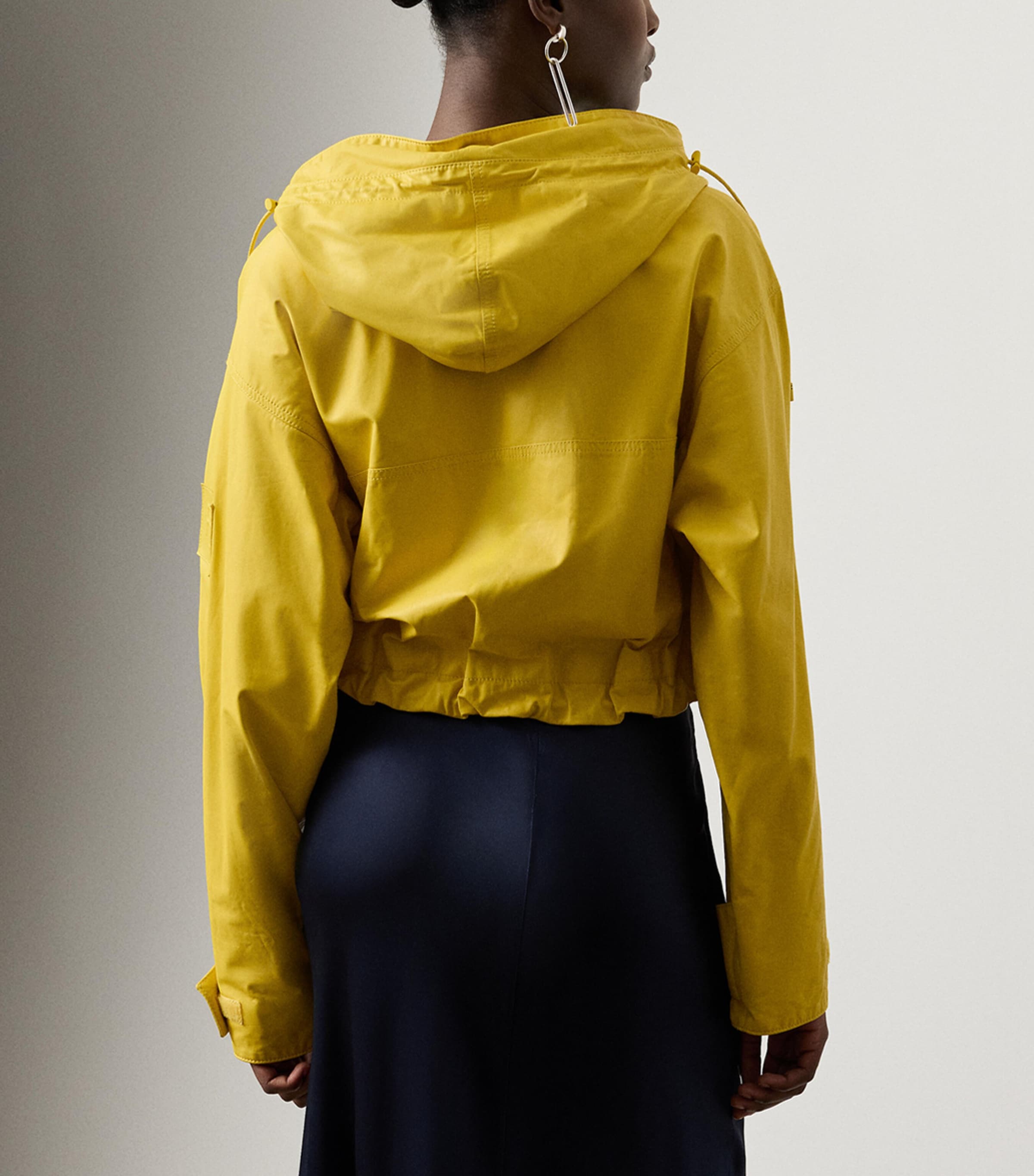 Ferra Cropped Calfskin Jacket YELLOW Image 3