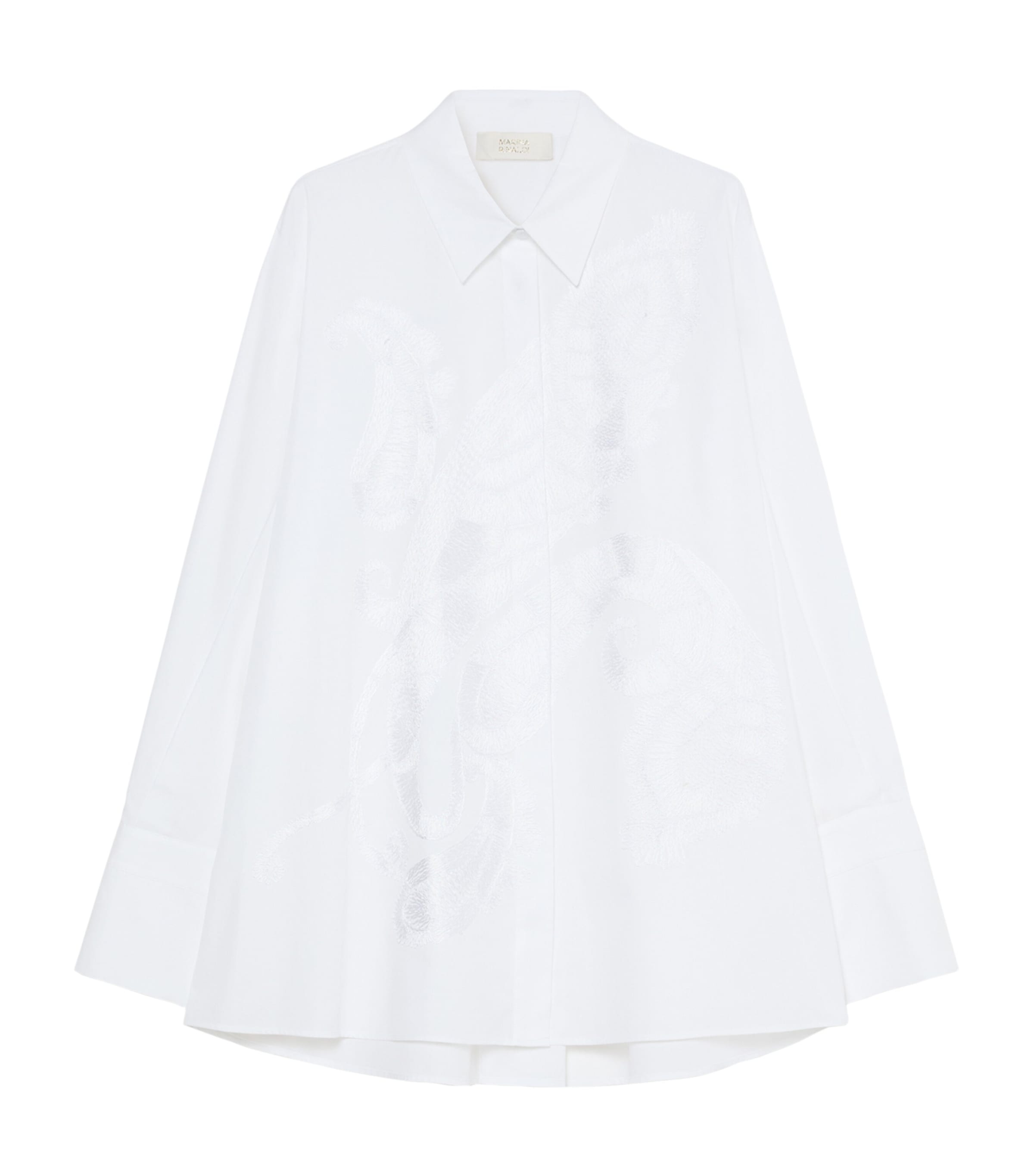 Marina Rinaldi Womens Cotton Embroidered Shirt Optical White Image 1