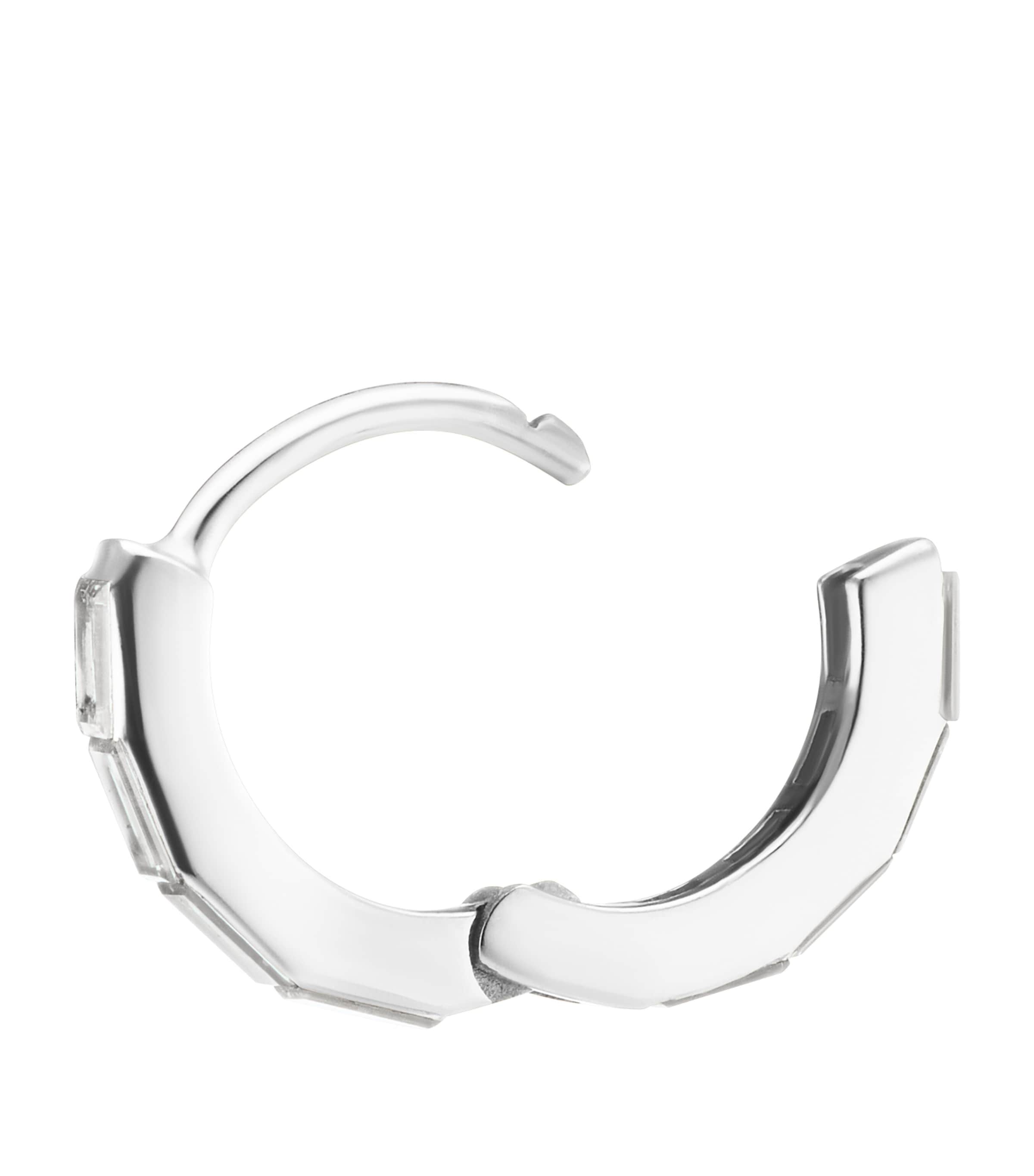Maria Tash White Gold Invisible Set Baguette Diamond Eternity Hoop Earring (6.5mm) White Gold Image 2