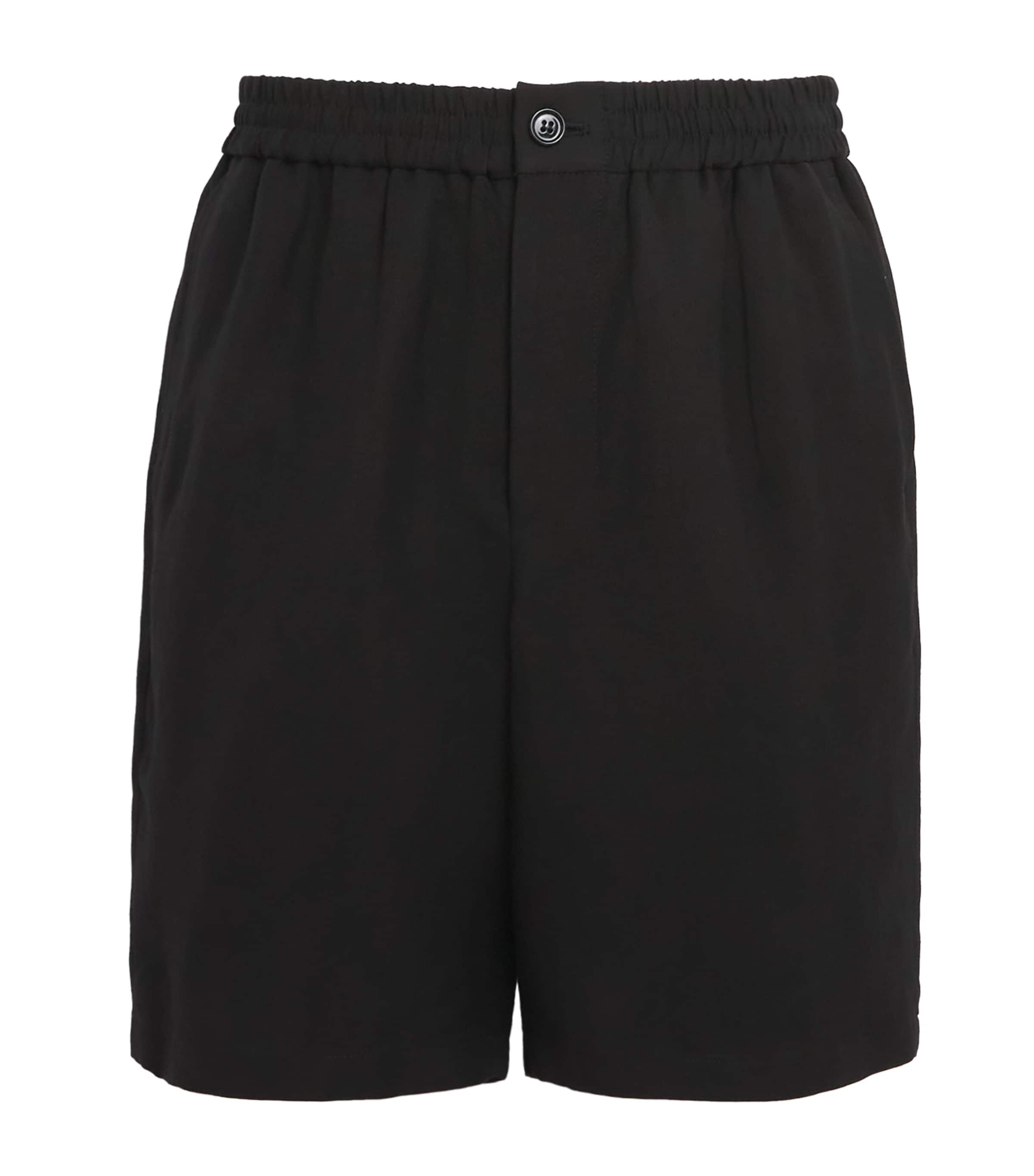 AMI Paris Mens Mid-Rise Straight Shorts Noir Image 1