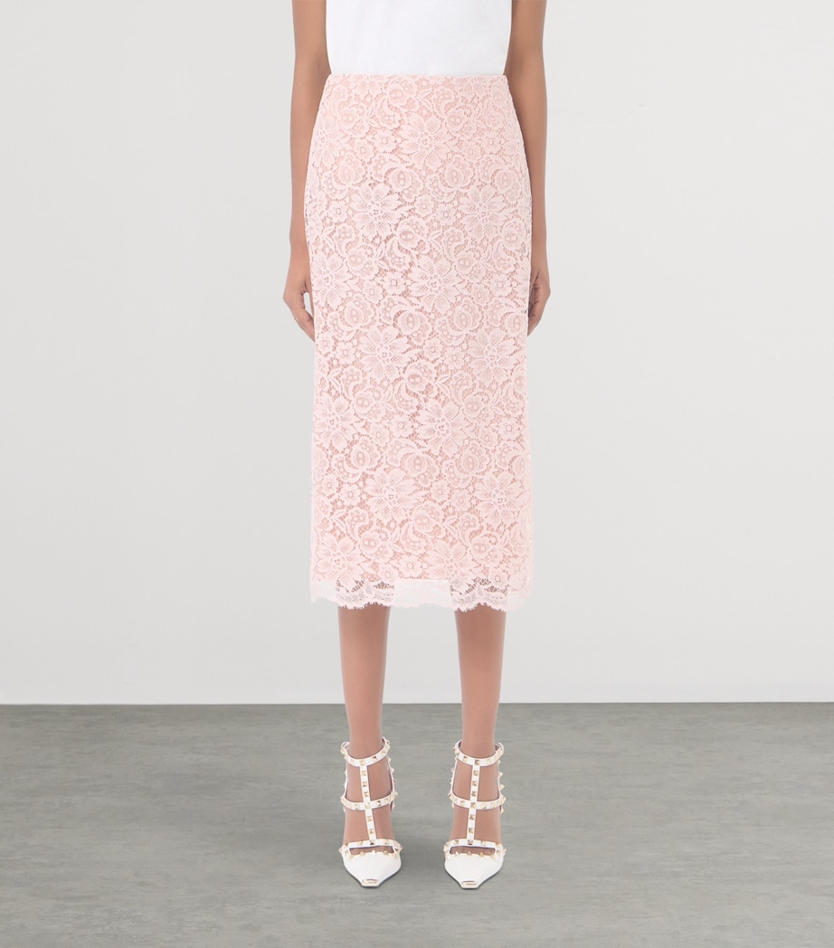 Valentino Womens Lace Midi Skirt Image 3