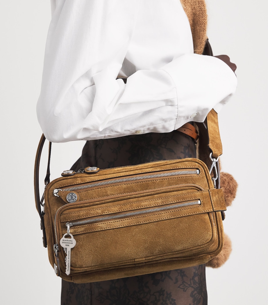 Acne Studios Suede Camero Party Shoulder Bag Cognac Brown Image 2