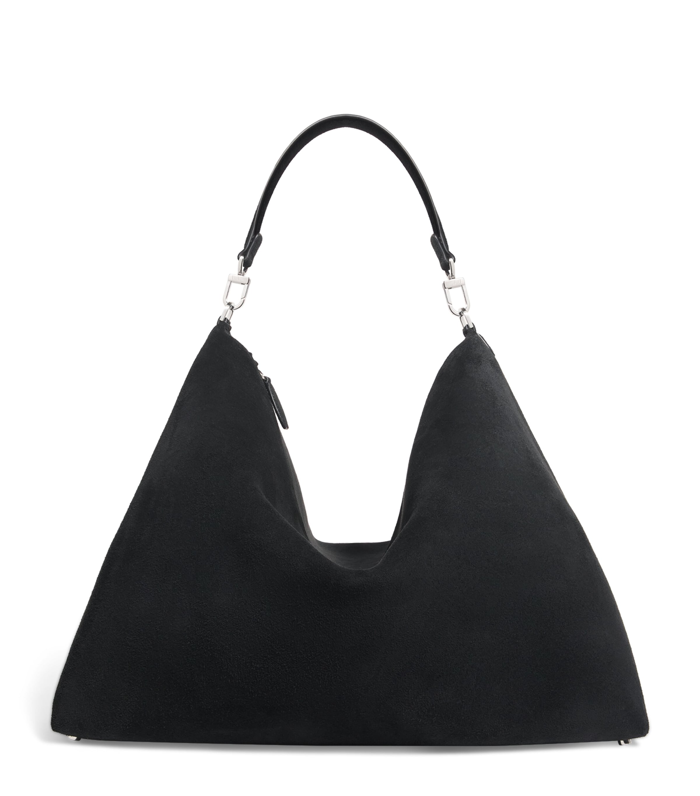 Totême Suede Bevel Shoulder Bag In Black