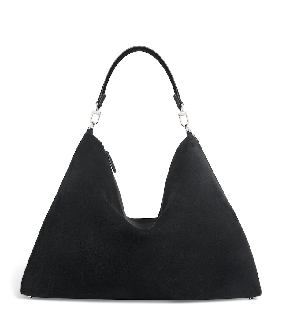 Suede Bevel Shoulder Bag 001 BLACK Image 1