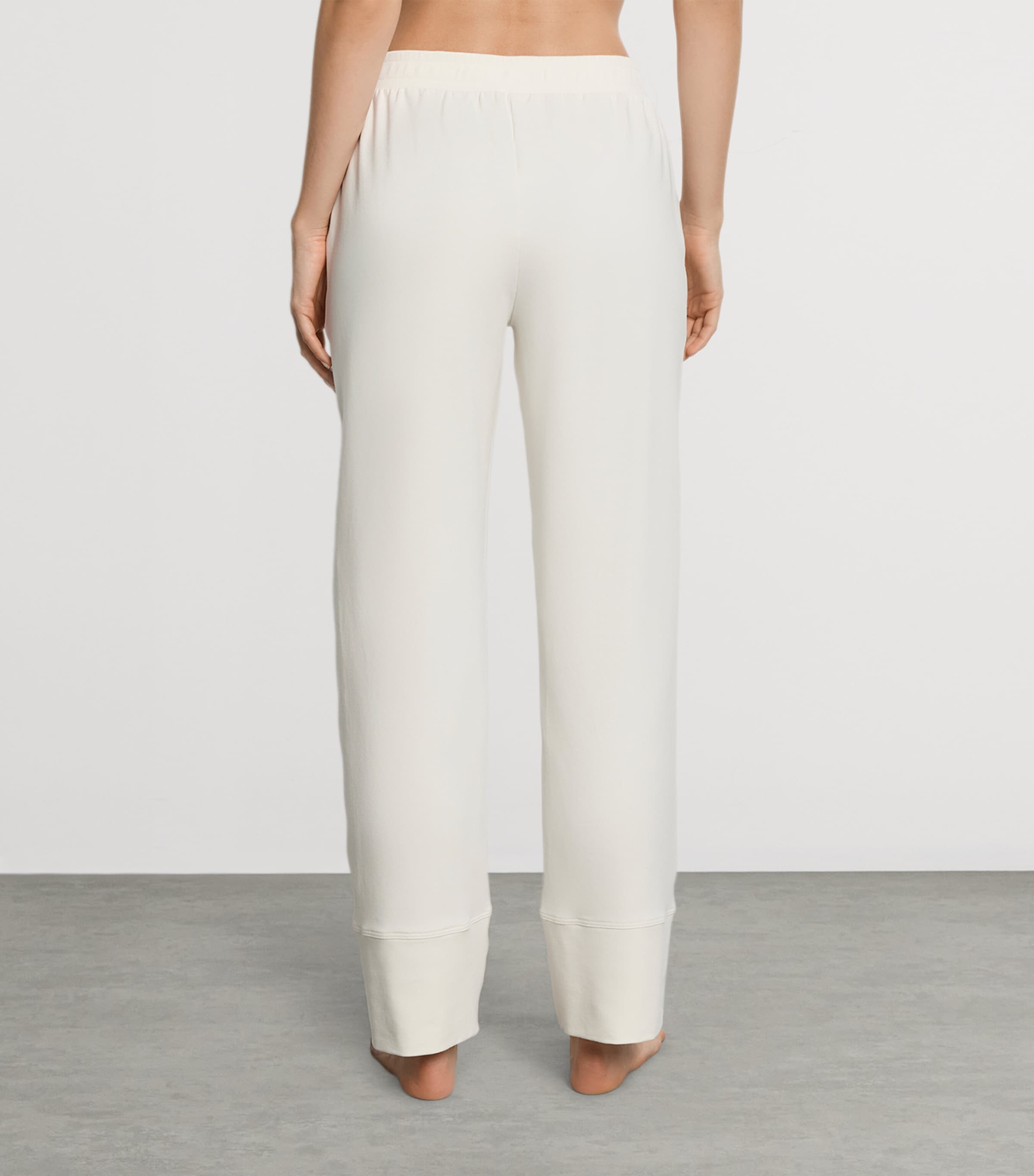 Hanro Womens Stretch-Cotton Easy Living Trousers Misty White Image 3