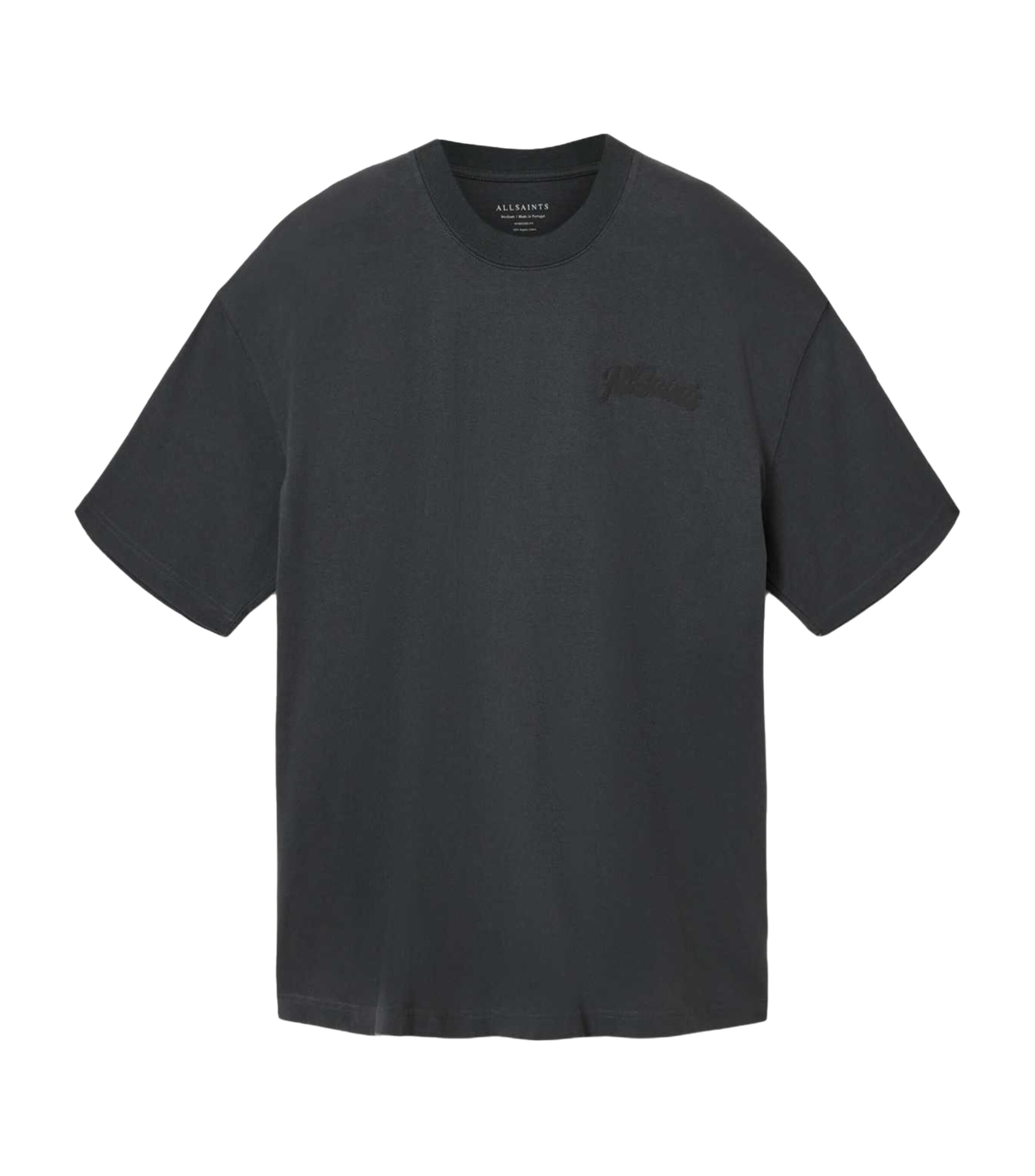 AllSaints Mens Organic Cotton Odyssey T-Shirt Washed Black Image 1