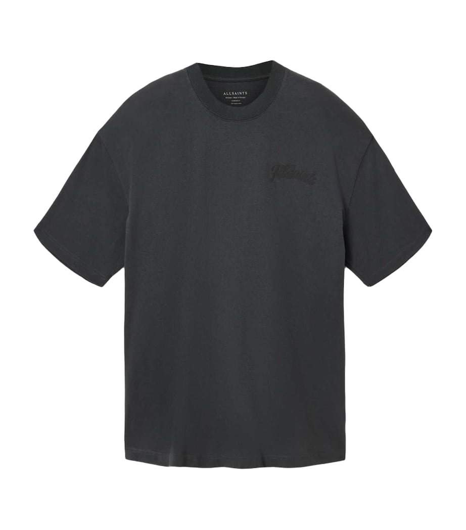 AllSaints Mens Organic Cotton Odyssey T-Shirt Washed Black Image 1