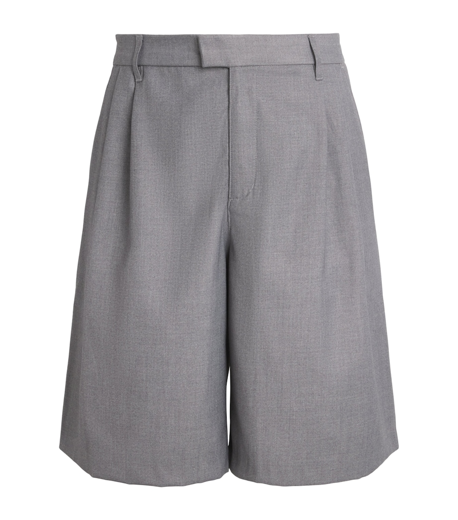 about:blank Mens Cotton Oversized Bermuda Shorts Light Grey Image 1