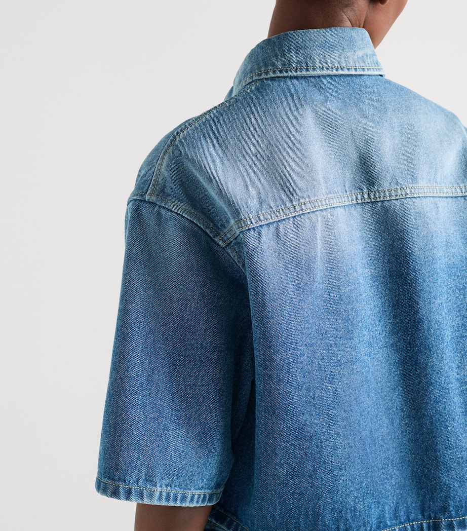 Denim Cropped Shirt F0V3N Image 3