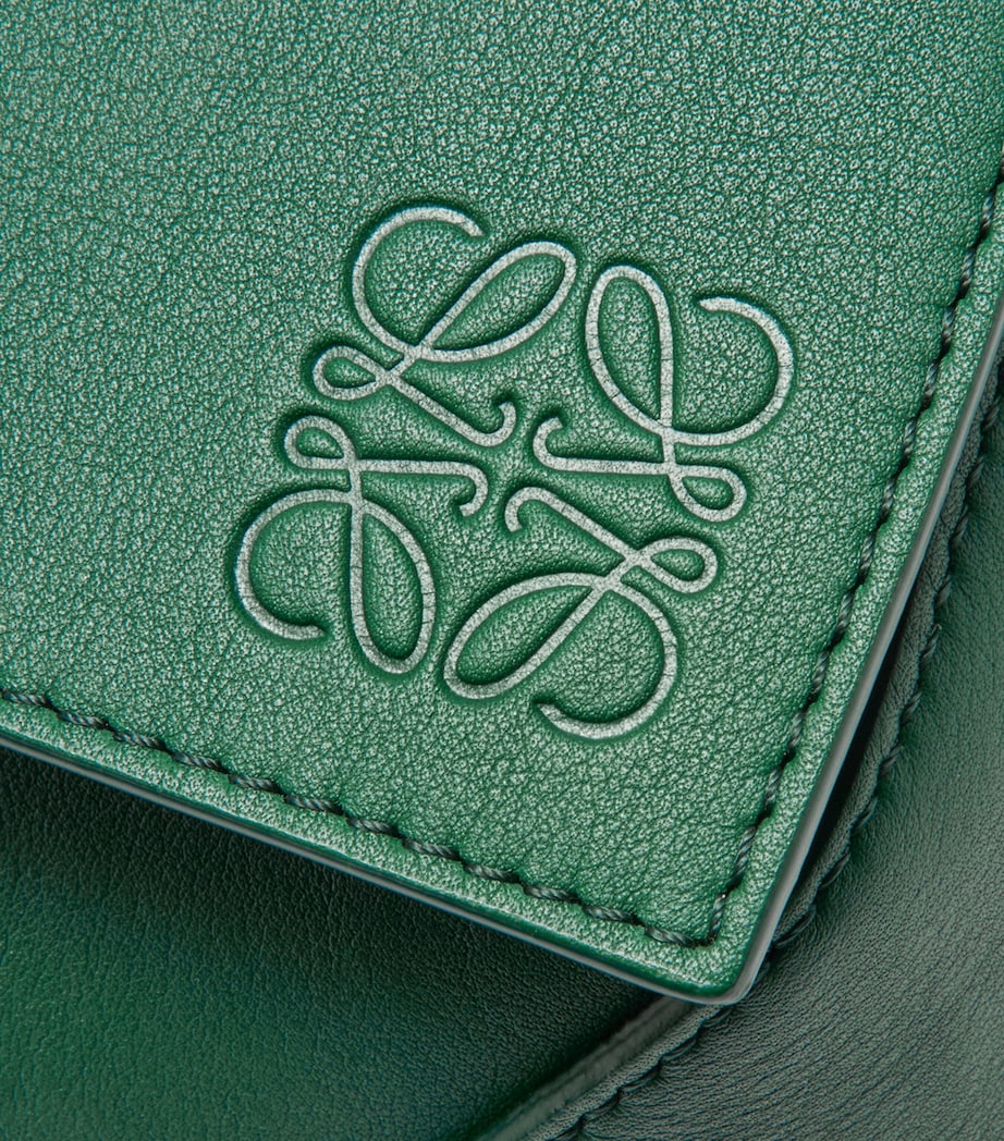 Large Leather Puzzle Edge Top-Handle Bag EVERGREEN Image 7