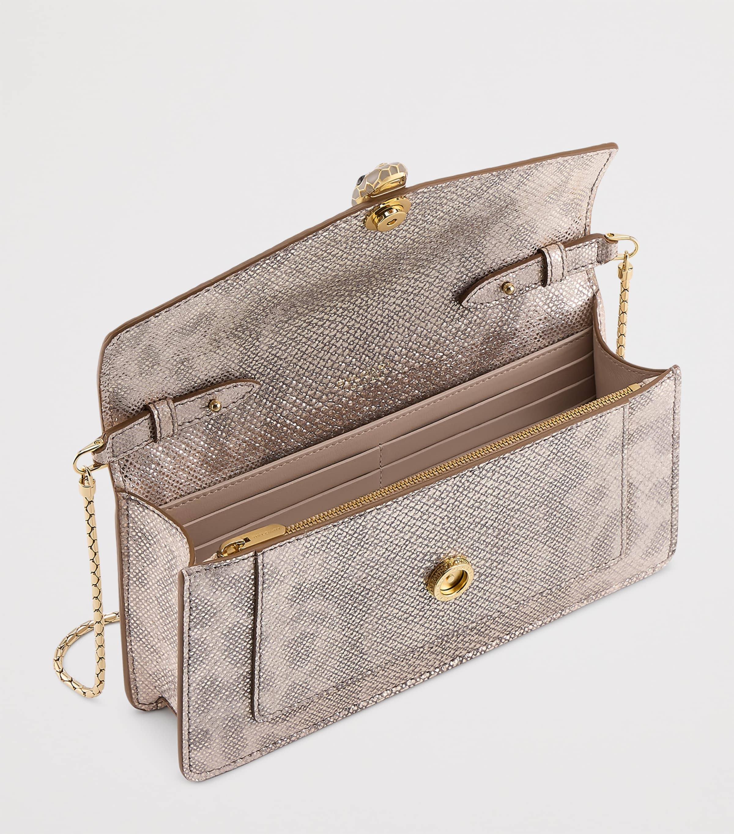 Karung Leather Serpenti Forever Chain Pochette BEIGE MEDIUM Image 2