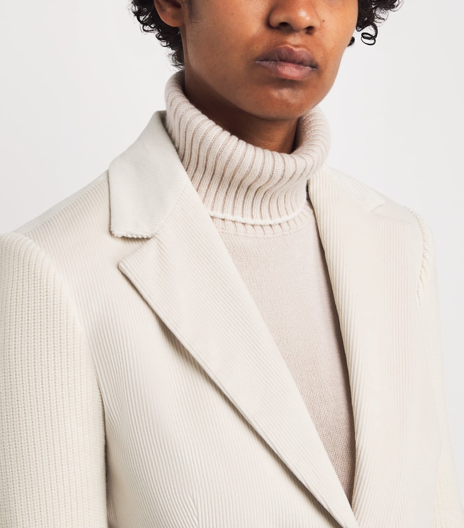 Cotton-Blend Corduroy Single Button Blazer PANNA Image 6