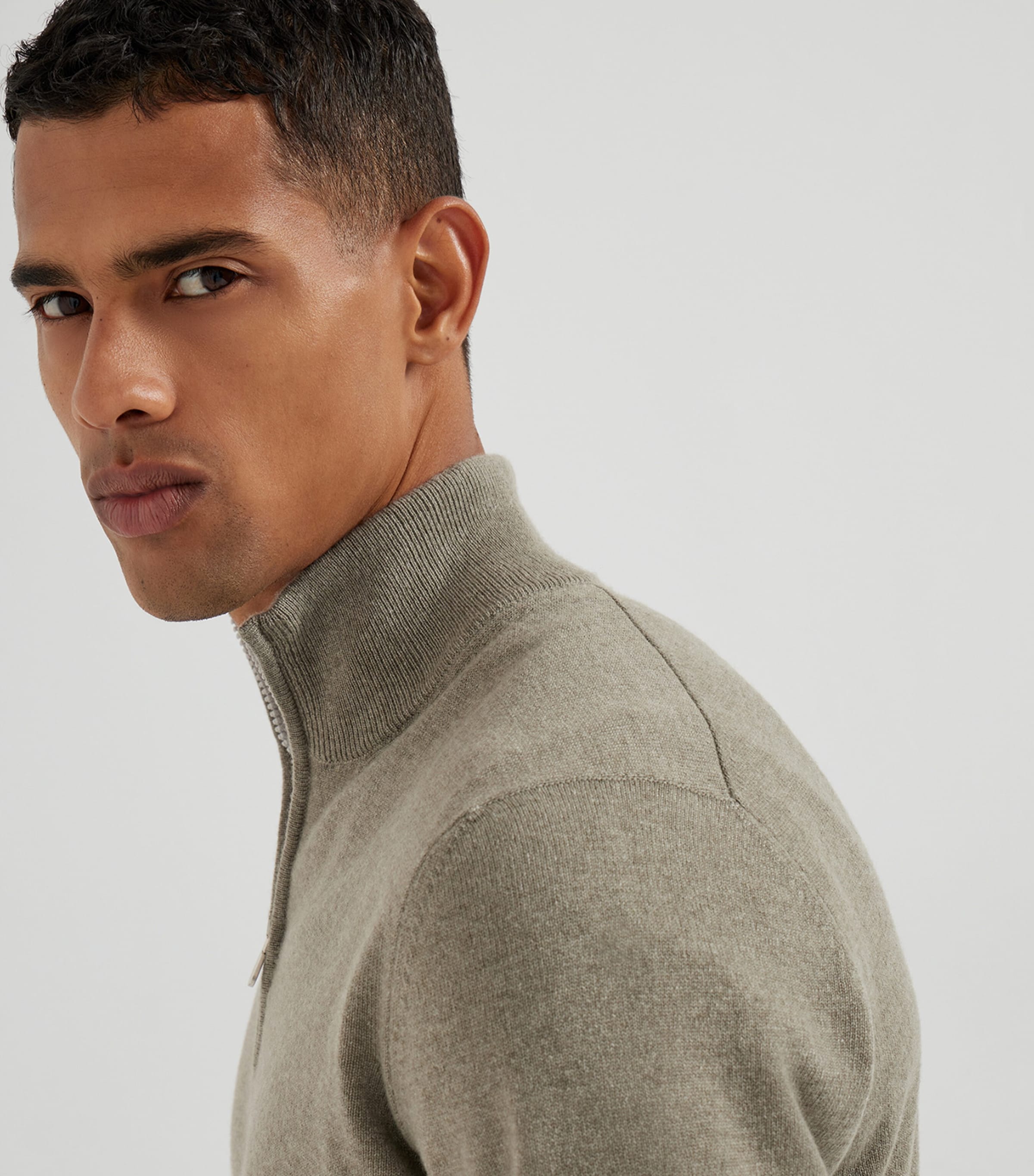 Cashmere Quarter-Zip Sweater CNZ43 Image 6