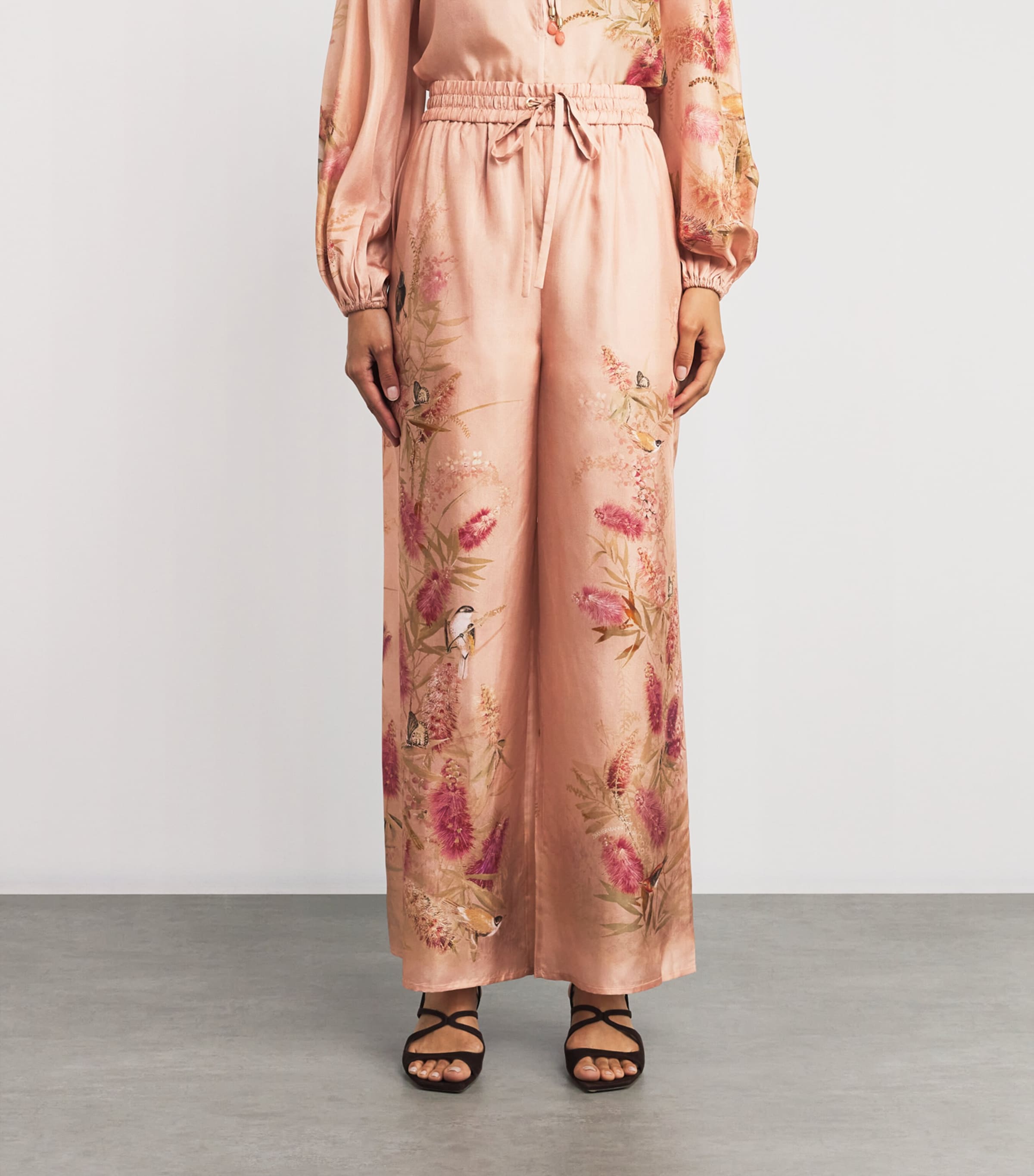 パンツ ZIMMERMANN CASCADIAN PRINTED SILK TROUSERS Zimmermann Cascadian Relaxed Silk Pants | Neiman Marcus