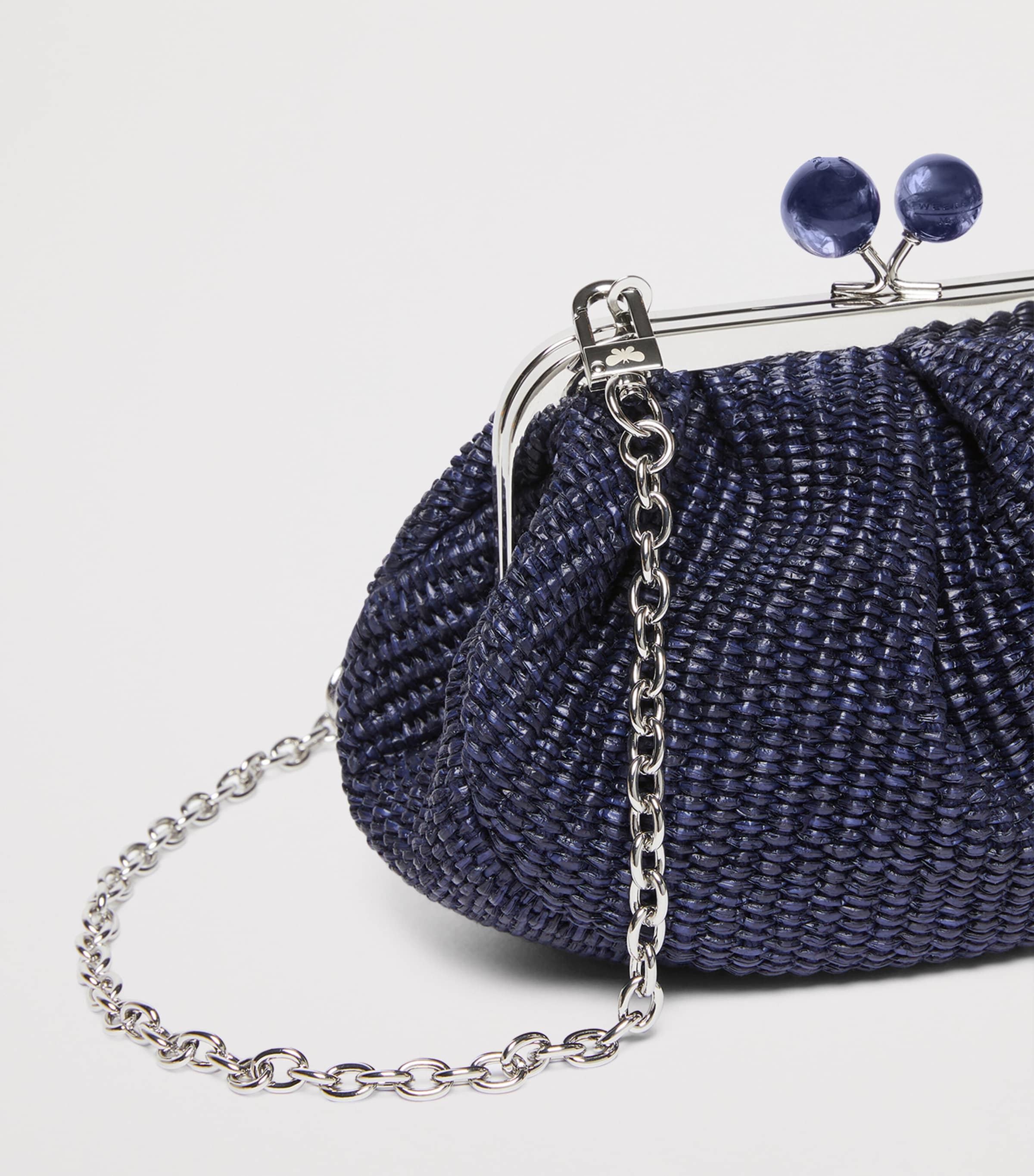Weekend Max Mara Small Woven Pasticcino Clutch Bag Ultramarine Image 4