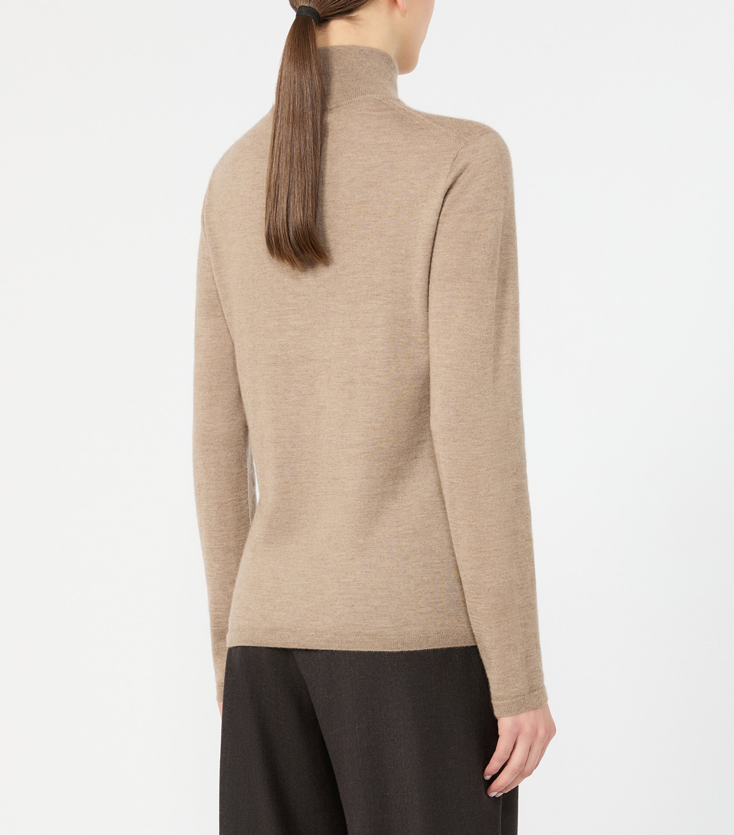 Max Mara Womens Cashmere Rollneck Sweater Sand Image 3