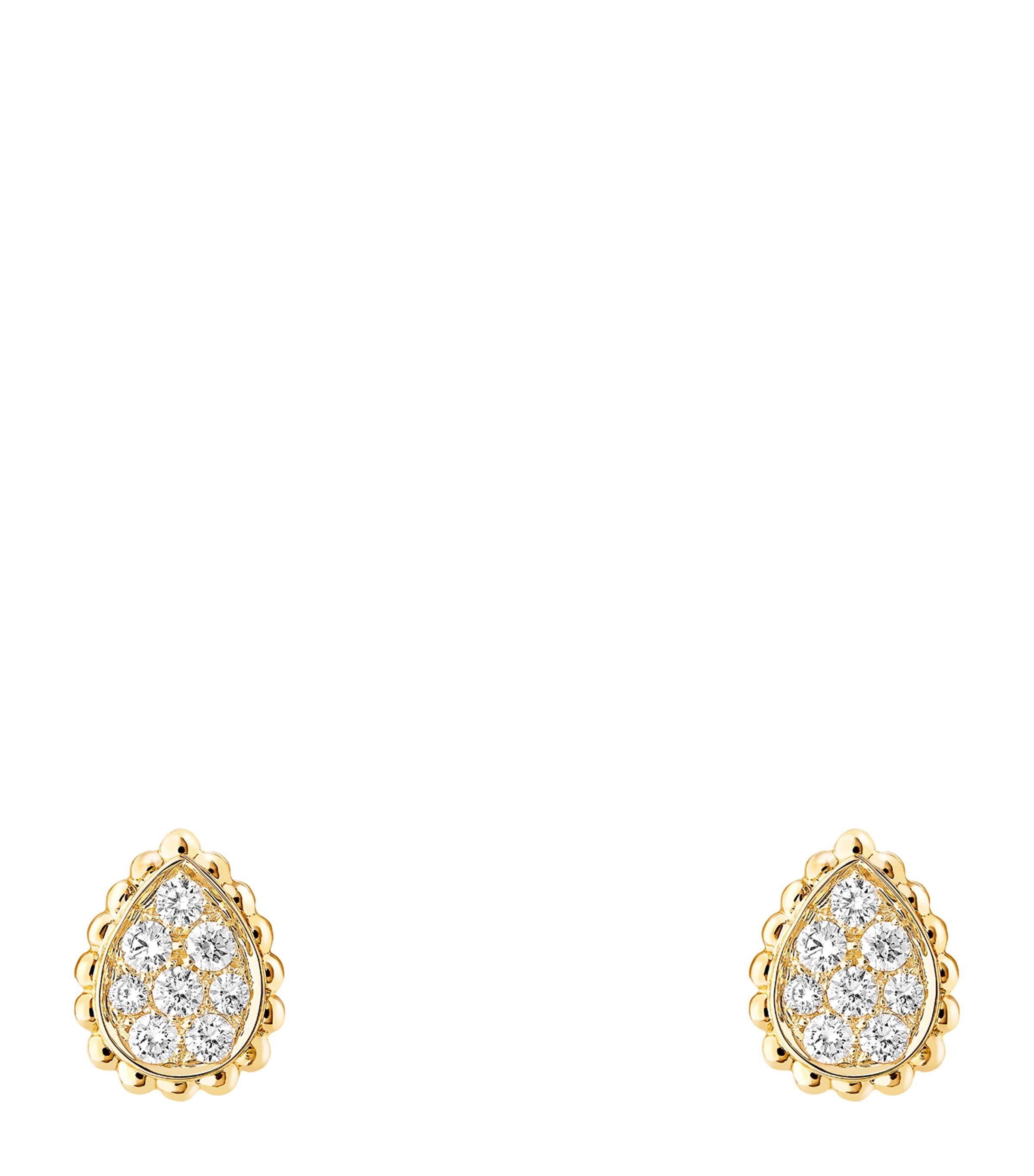 Boucheron Extra Small Yellow Gold And Diamond Serpent Bohème Motif Earrings In Gold