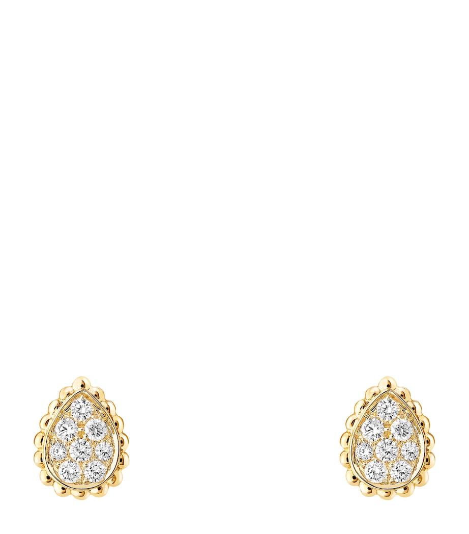 Extra Small Yellow Gold and Diamond Serpent Bohème Motif Earrings GOLD Image 1