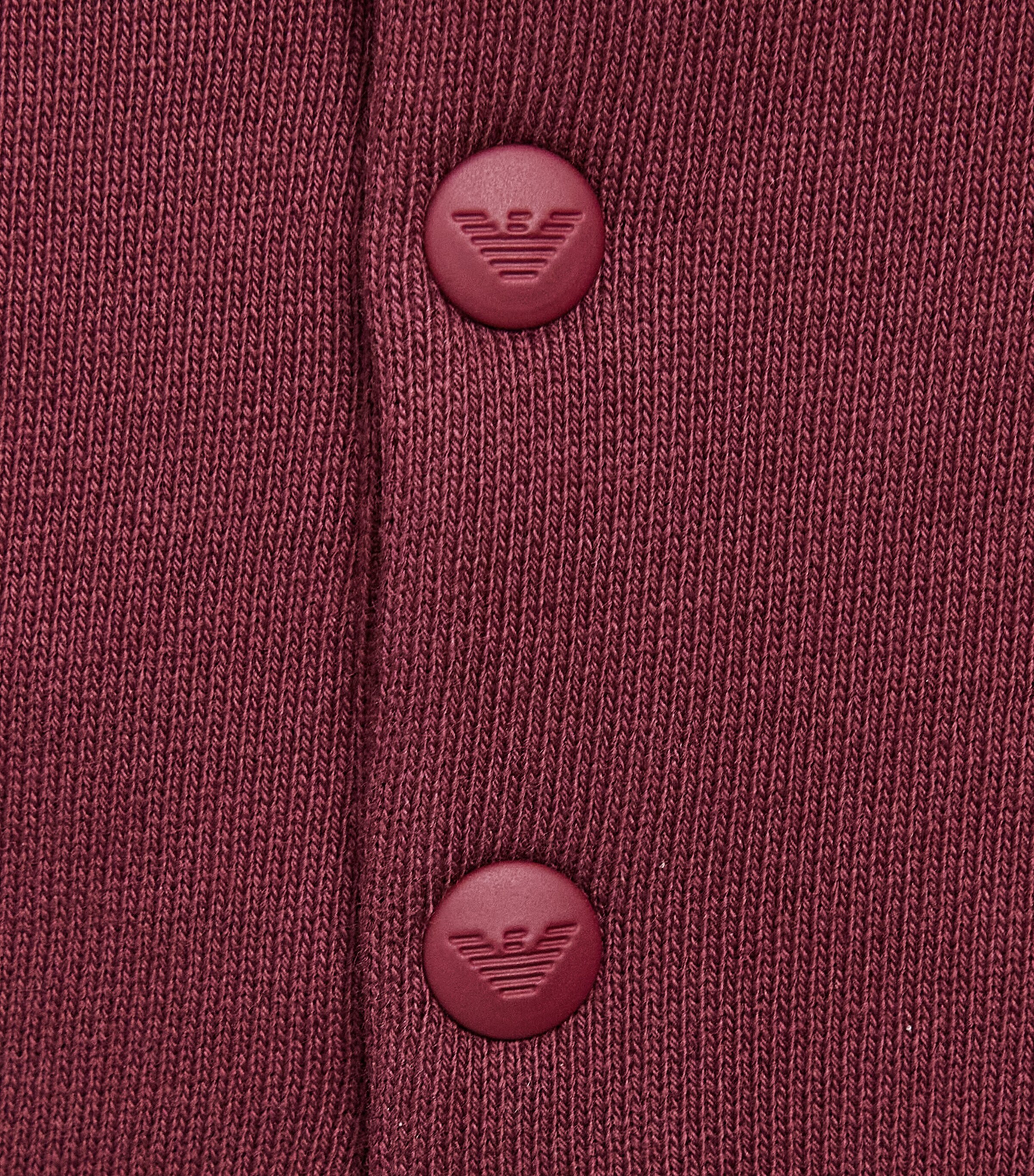 Emporio Armani Kids Cotton Flocked Logo Sweatshirt (6-36 Months) Maroon Banner Image 4