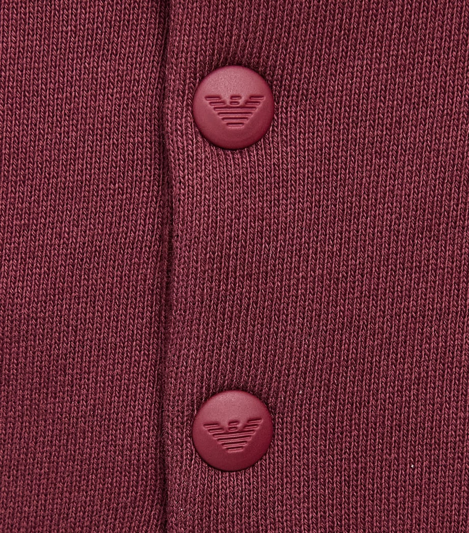 Emporio Armani Kids Cotton Flocked Logo Sweatshirt (6-36 Months) Maroon Banner Image 4