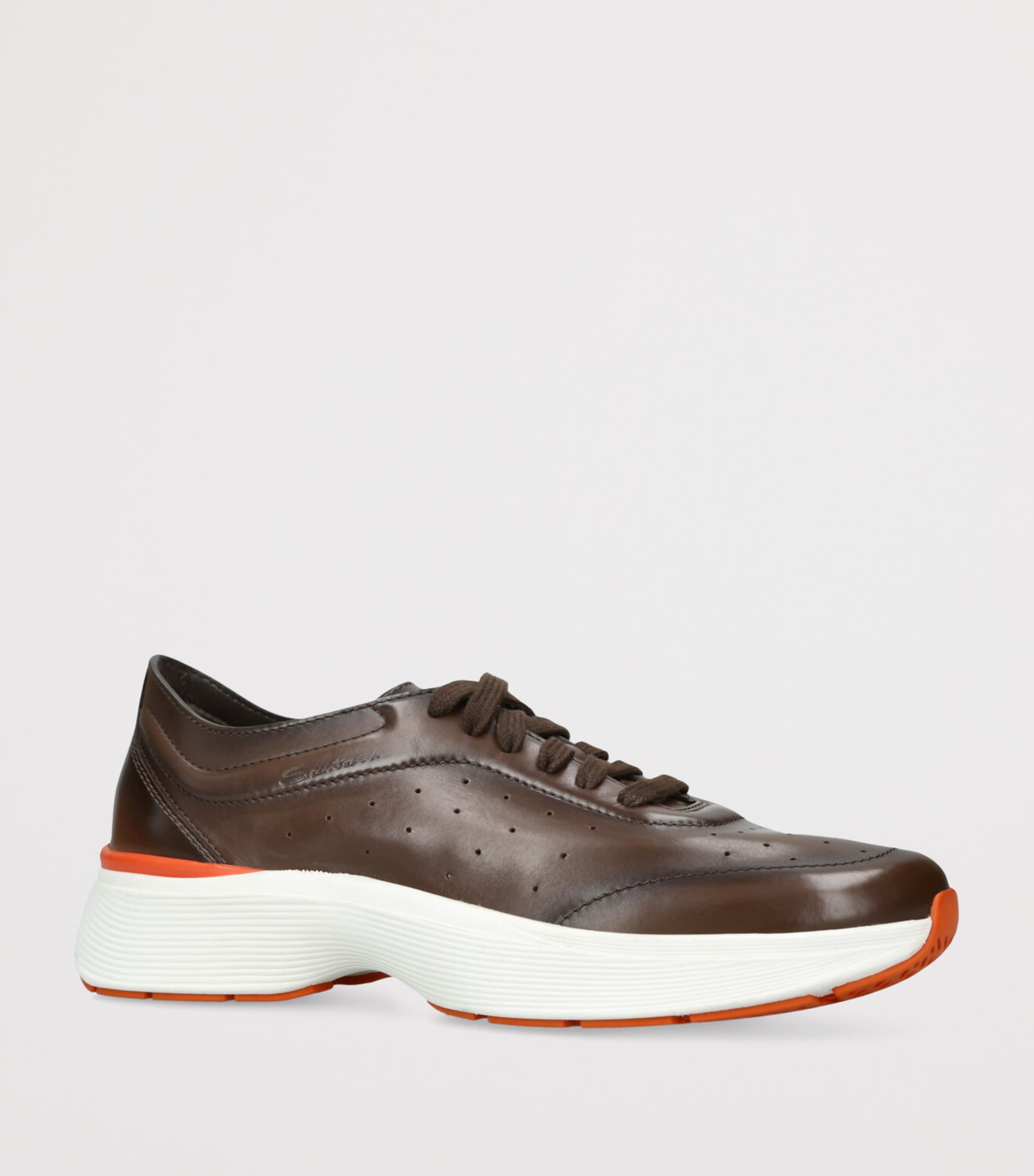 Santoni Leather Easy Bounce Sneakers Brown Image 3