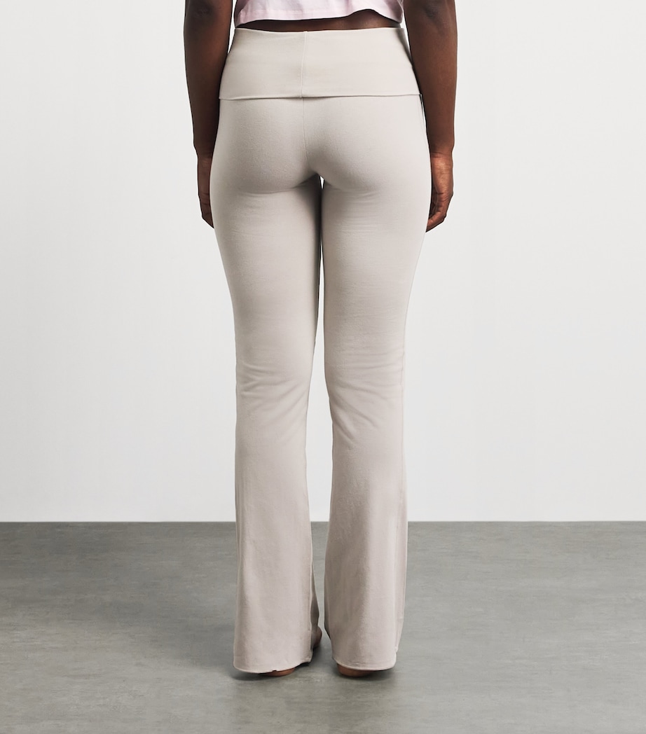 Skims Womens Cotton Jersey Foldover Trousers Stone Image 5