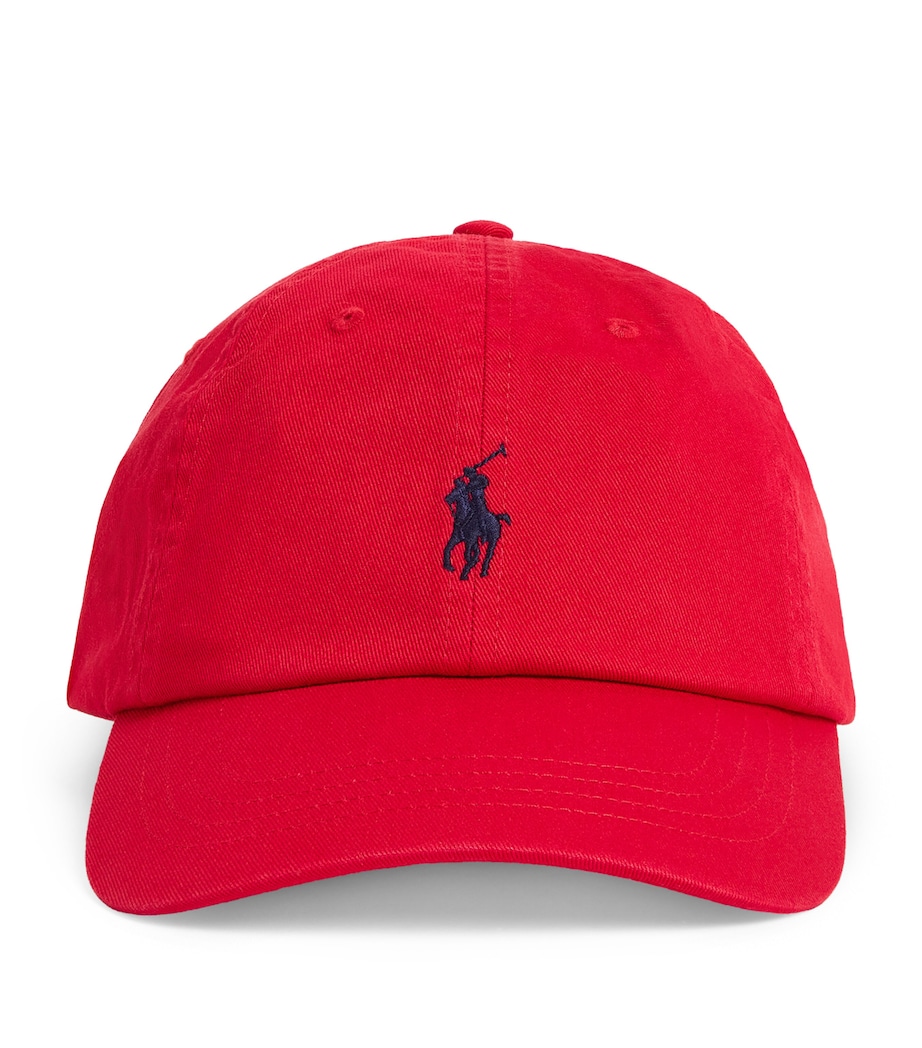Cotton Polo Pony Baseball Cap RL2000 RED/BLUE Image 1