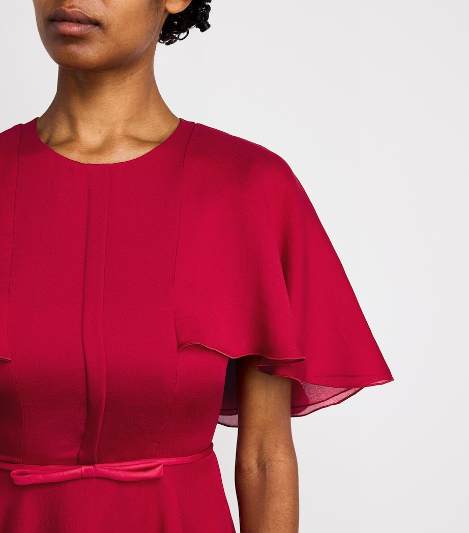 Silk Belted Mini Dress 6759 RED Image 6