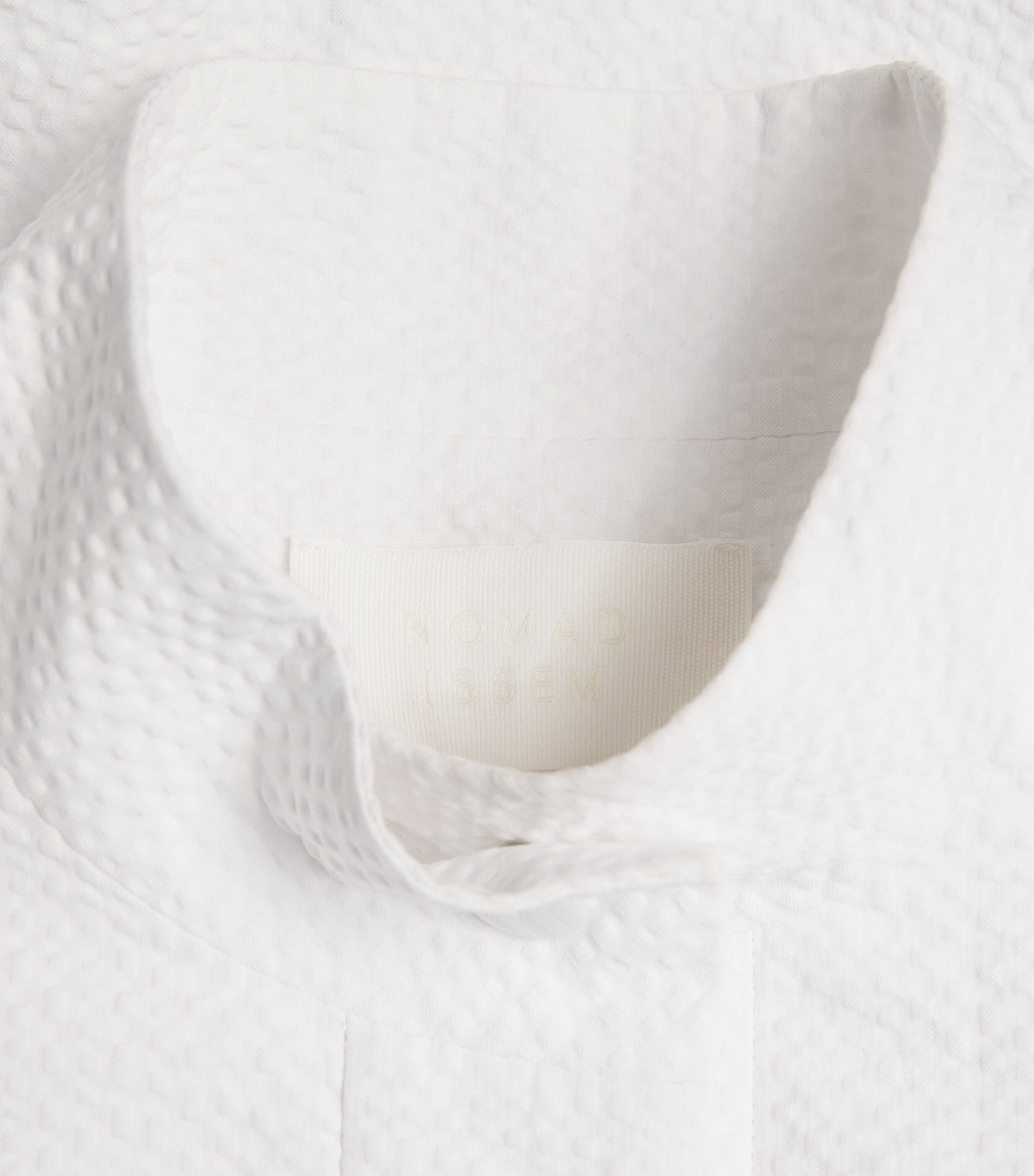 Seersucker Cotton Midi Dress WHITE Image 5