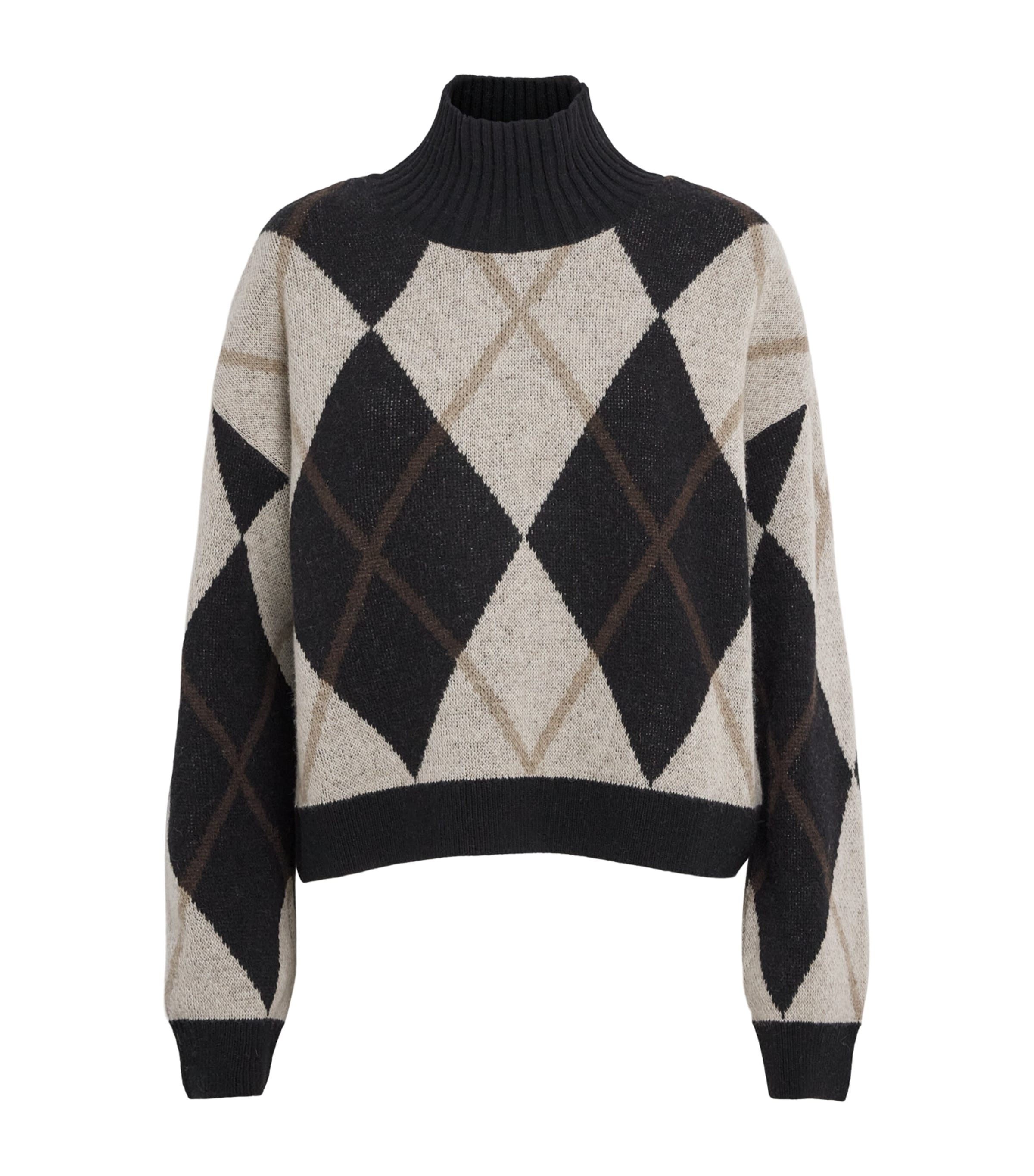 Barbour Womens Wool-Blend Argyle Marlow Sweater Image 1