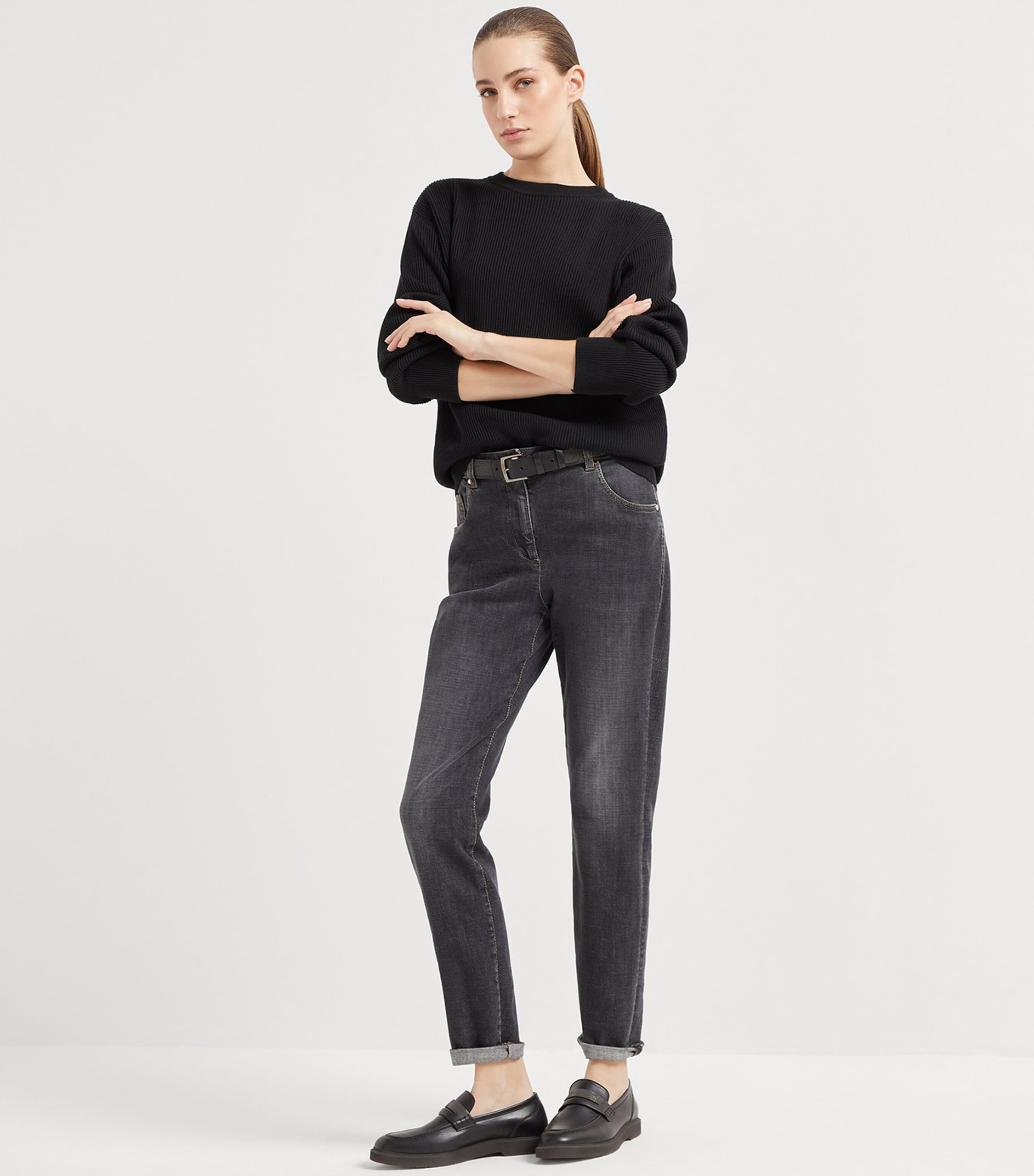 Brunello Cucinelli Womens Cotton Monili-Trim Sweater Image 4