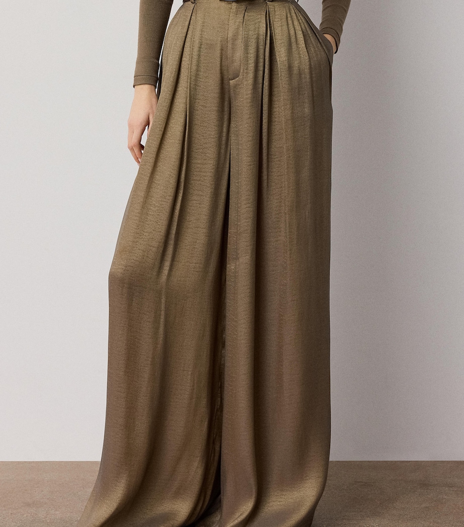 Ralph Lauren Collection Womens Greer Wide-Leg Trousers Antique Brass Image 3