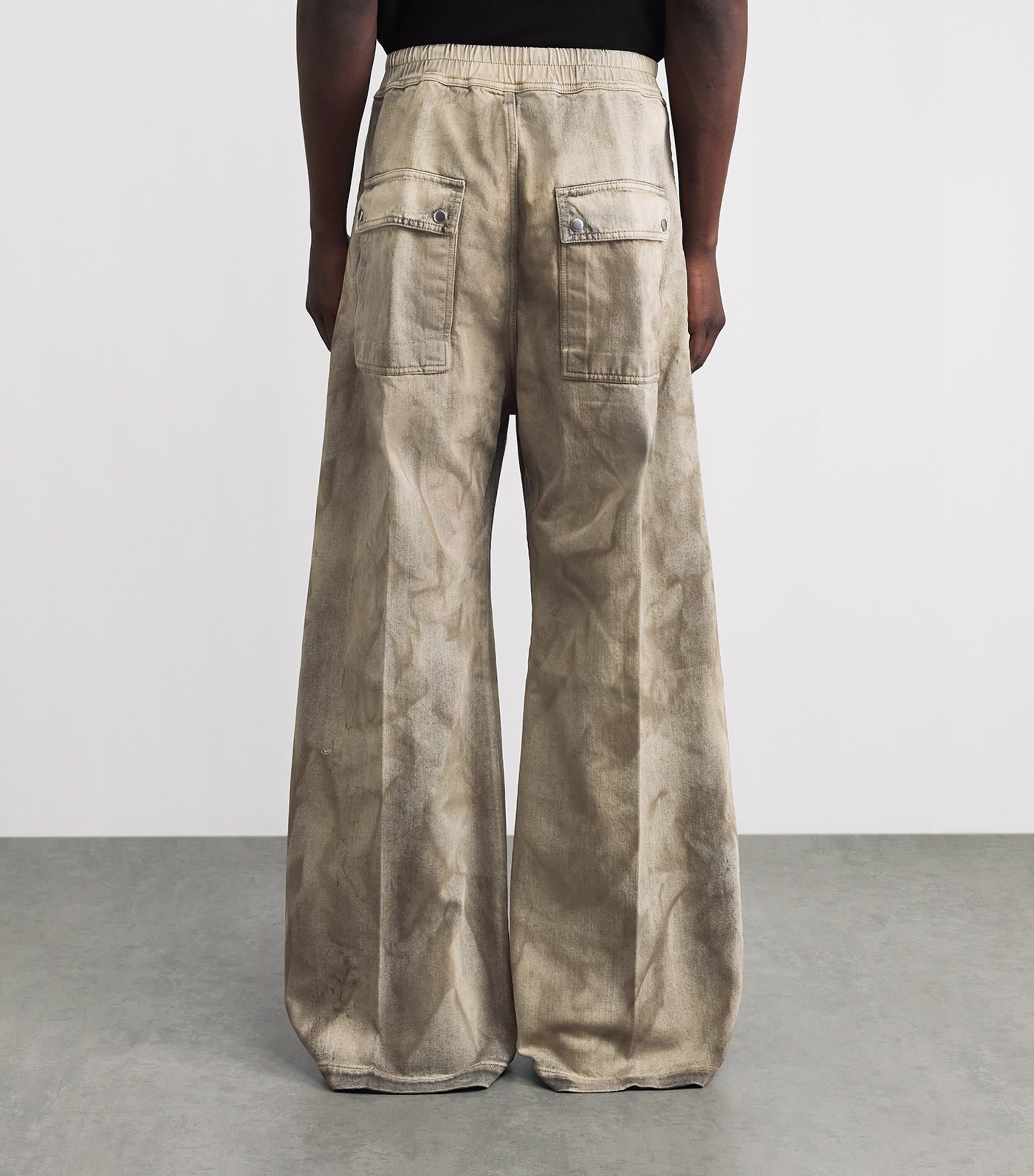 Rick Owens Mens Denim Bela Wide-Leg Trousers Dust Image 5